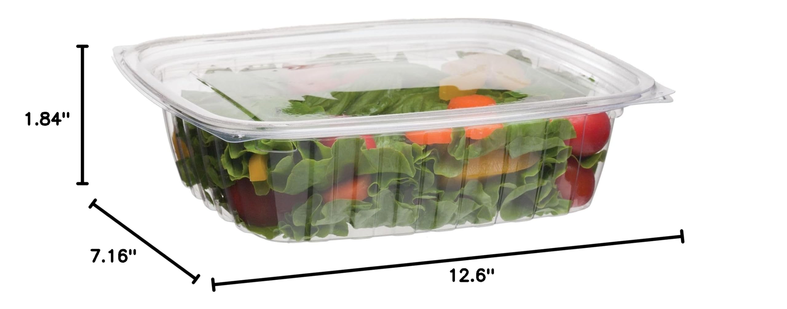 ECO PRODUCTS 24oz Compostable Clear PLA Plastic Hinged Deli Containers - 200 Count Case | BPI-Certified, ASTM Compliant, Plant-Based Renewable Material | Perfect for Meal Prep, Takeout Food, Catering & Restaurant Storage