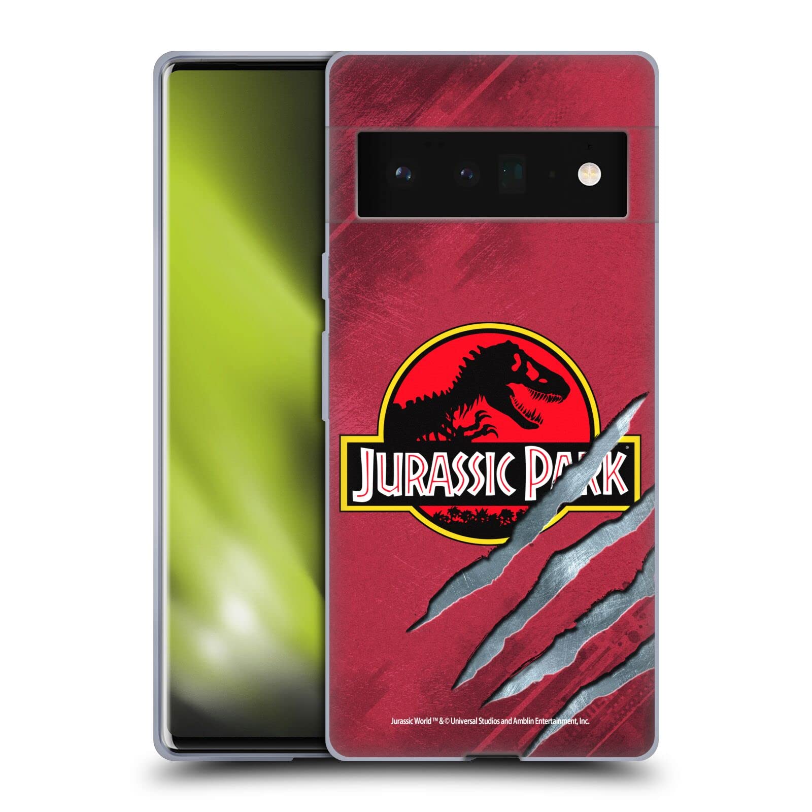 Jurassic Park Red Claw Case for Google Pixel 6 Pro - Durable Soft Gel Phone Cover for Movie Fans