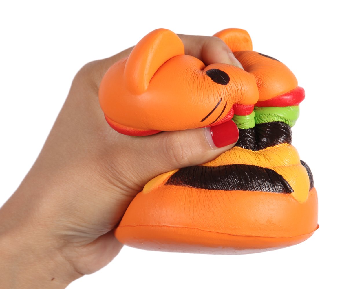 Anboor Kawaii Squishy Cat Hamburger Toy for Kids - Slow Rising Stress Relief Gift