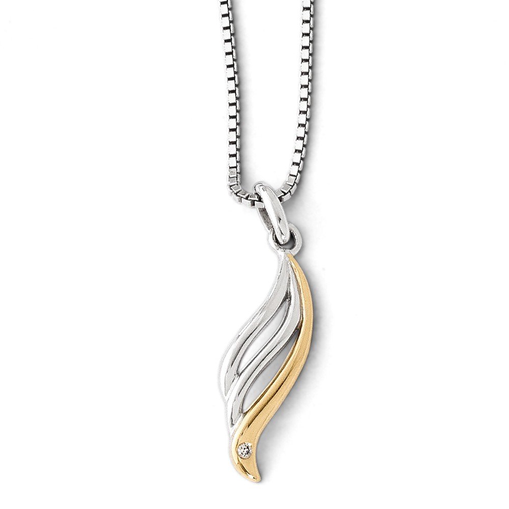 925 Sterling Silver Yellow Gold-Plated .01 Ct Diamond Pendant Necklace - Elegant Jewelry Gift for Women, Perfect for Parties, Weddings & Special Occasions