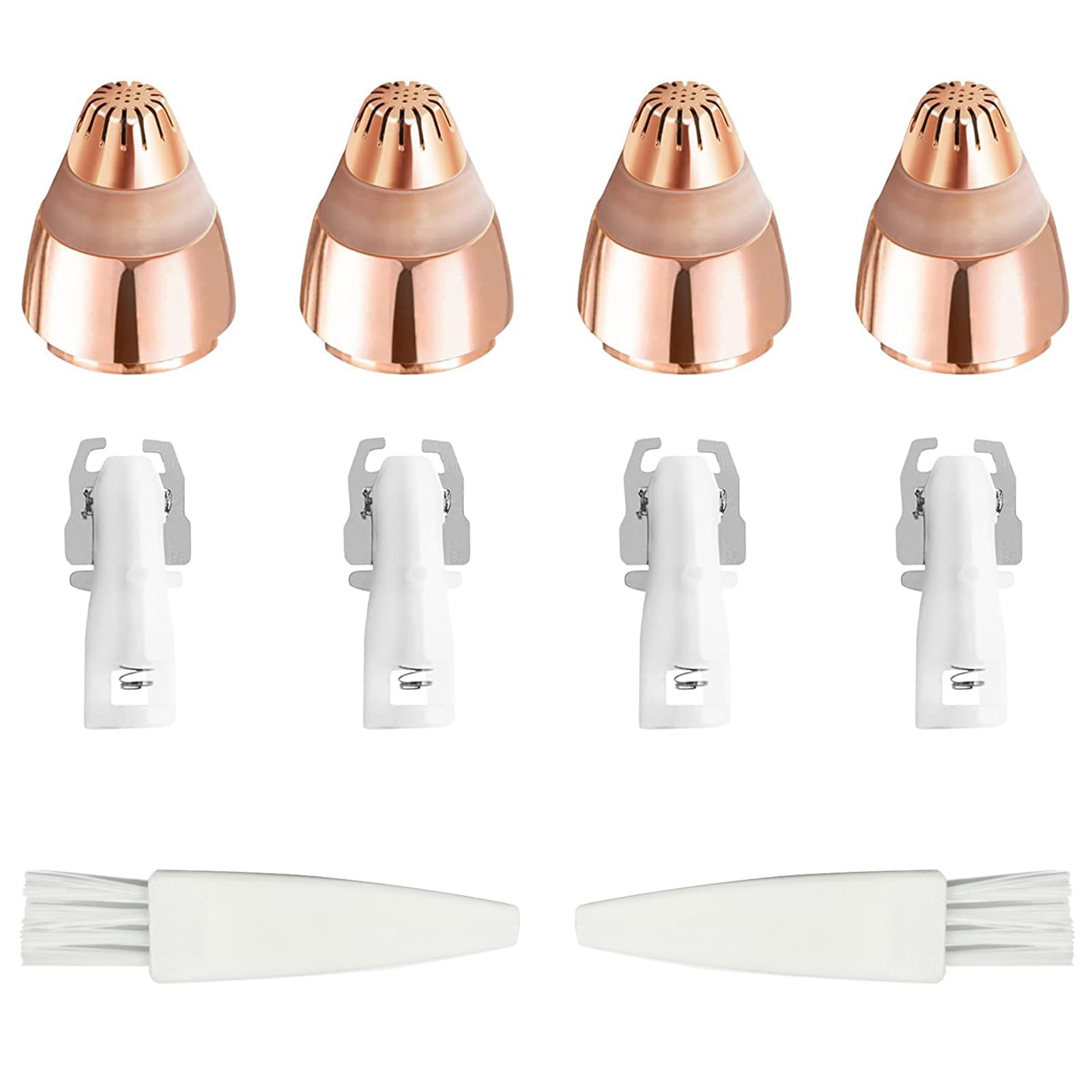 Flawless Replacement Heads for Finishing Touch Hair Remover - 4 Pack Replacement Blades with 2 Cleaning Brushes - Perfect for Facial Hair Removal & Travel Grooming