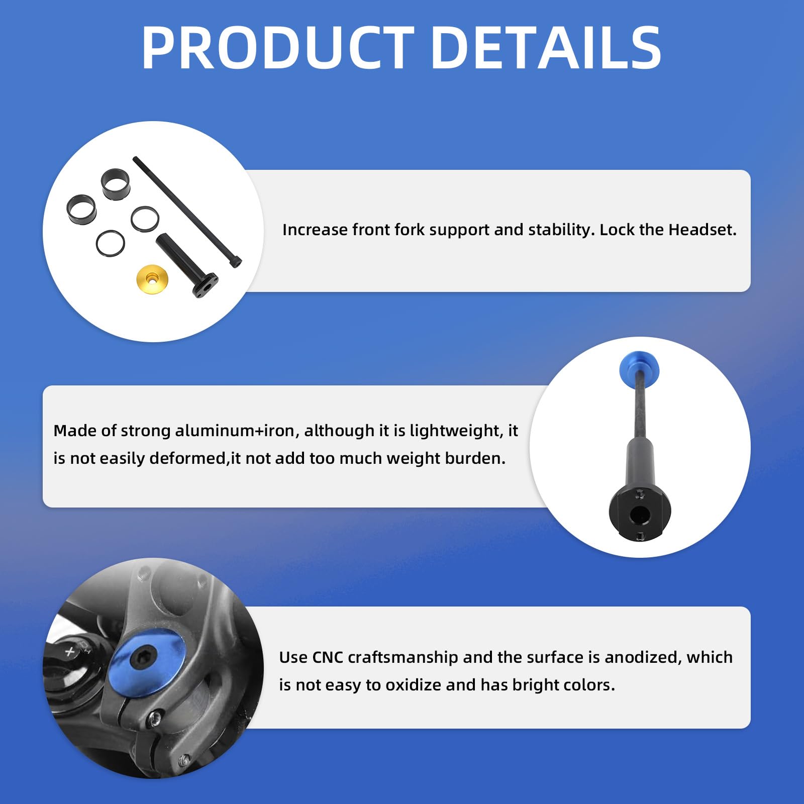 Premium Ebike Stem Lock & Headset Spacer Kit - Handlebar Stem Top Cap Base with Extended Nut for Surron Light Bee/Talaria MX3/E Ride Pro SS/79Bike/X260 - Black | Secure Bike Components for Off-Road & Urban Cycling