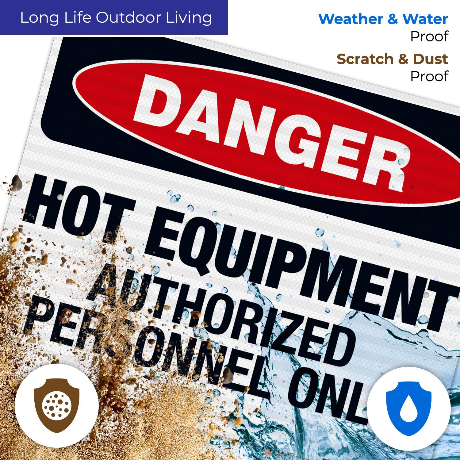 Danger Hot Equipment Authorized Personnel Only Sign - OSHA Compliant 24x30 Inches, 3M EGP Reflective .080 Aluminum, Fade Resistant for Indoor/Outdoor Use - Made in USA - Perfect for Factories, Warehouses & Construction Sites