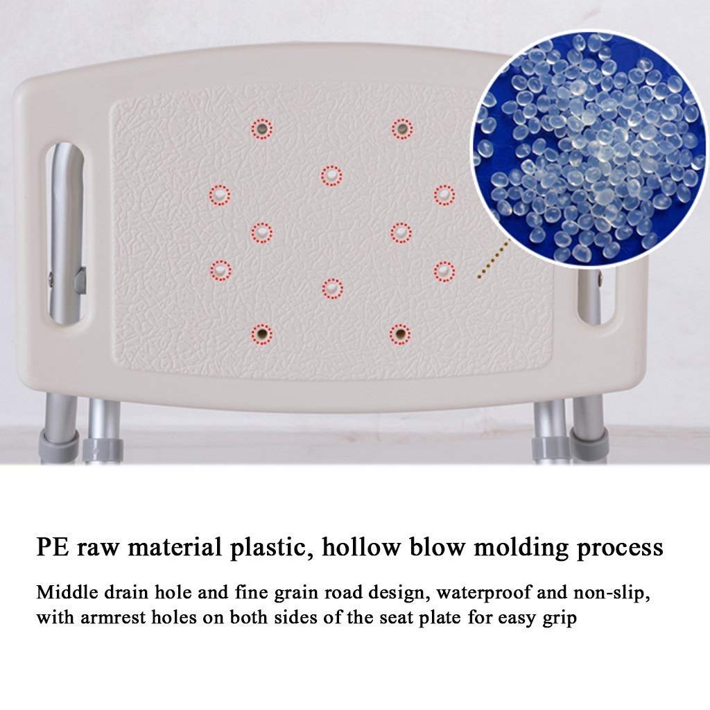Adjustable Height Bath Chair for Seniors & Disabled - Non-Slip Shower Stool with Oversized Oblique Mat & Double Cross Aluminum Alloy Tube - Ideal for Elderly Bathing Safety, Accessible Shower Seating & Spa Relaxation