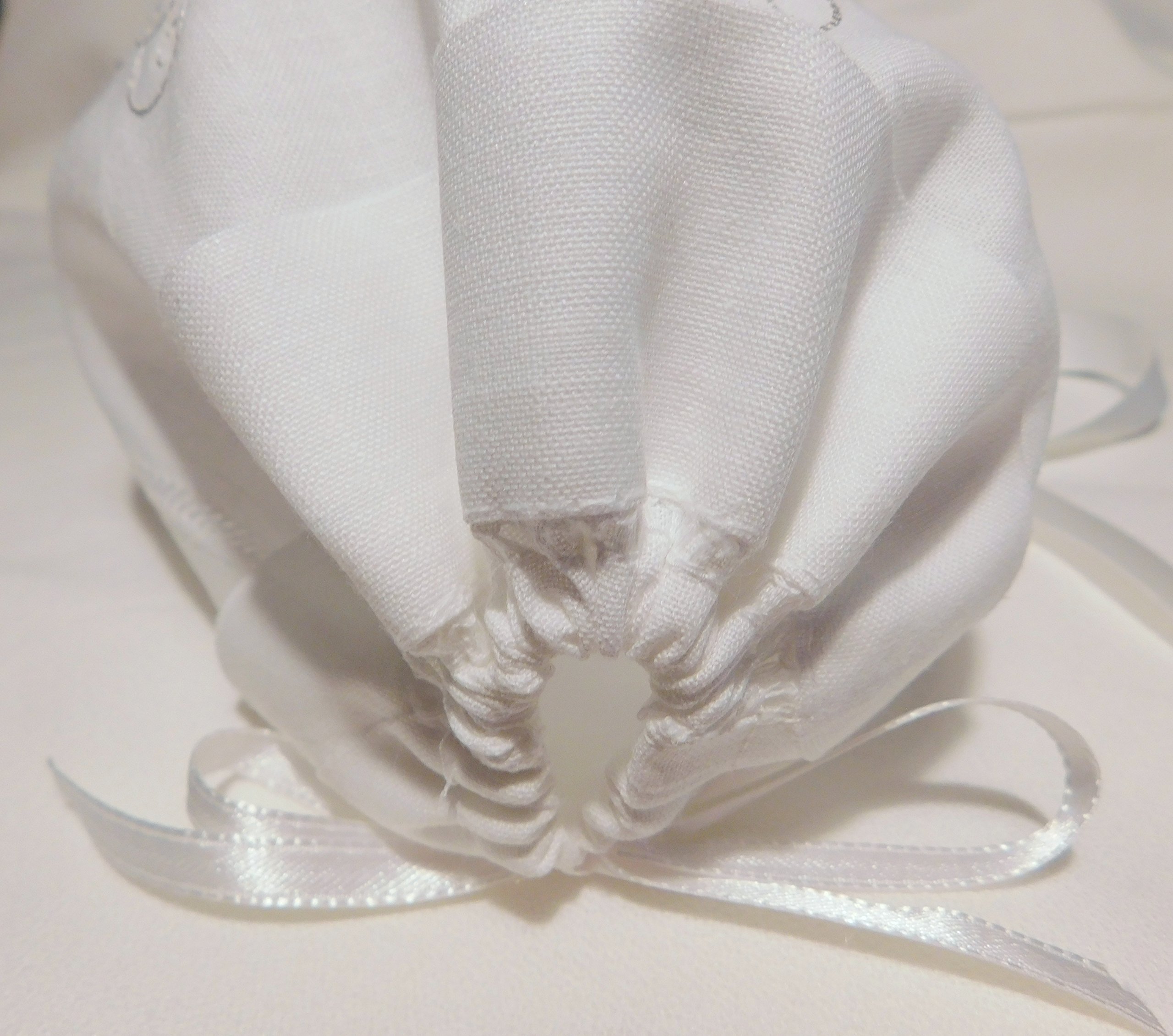 Baby Christening Linen Keepsake Set - Embroidered Cross Handkerchief & Bonnet with Gift Card & Envelope | Perfect for Baptism, First Communion & Newborn Gifts