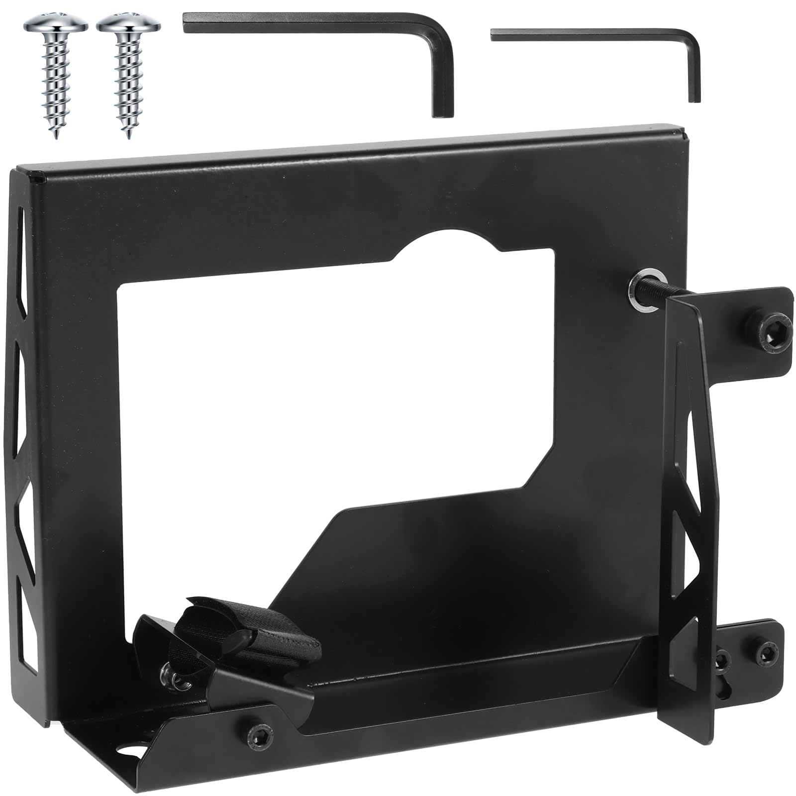 Heavy-Duty Electric Planer Stand with Flip Support - Steel Mount Bracket Includes 2 Adjustable Wrenches & Fixing Screws - Portable Workbench Accessory for Woodworking, DIY Projects & Professional Use (Black)