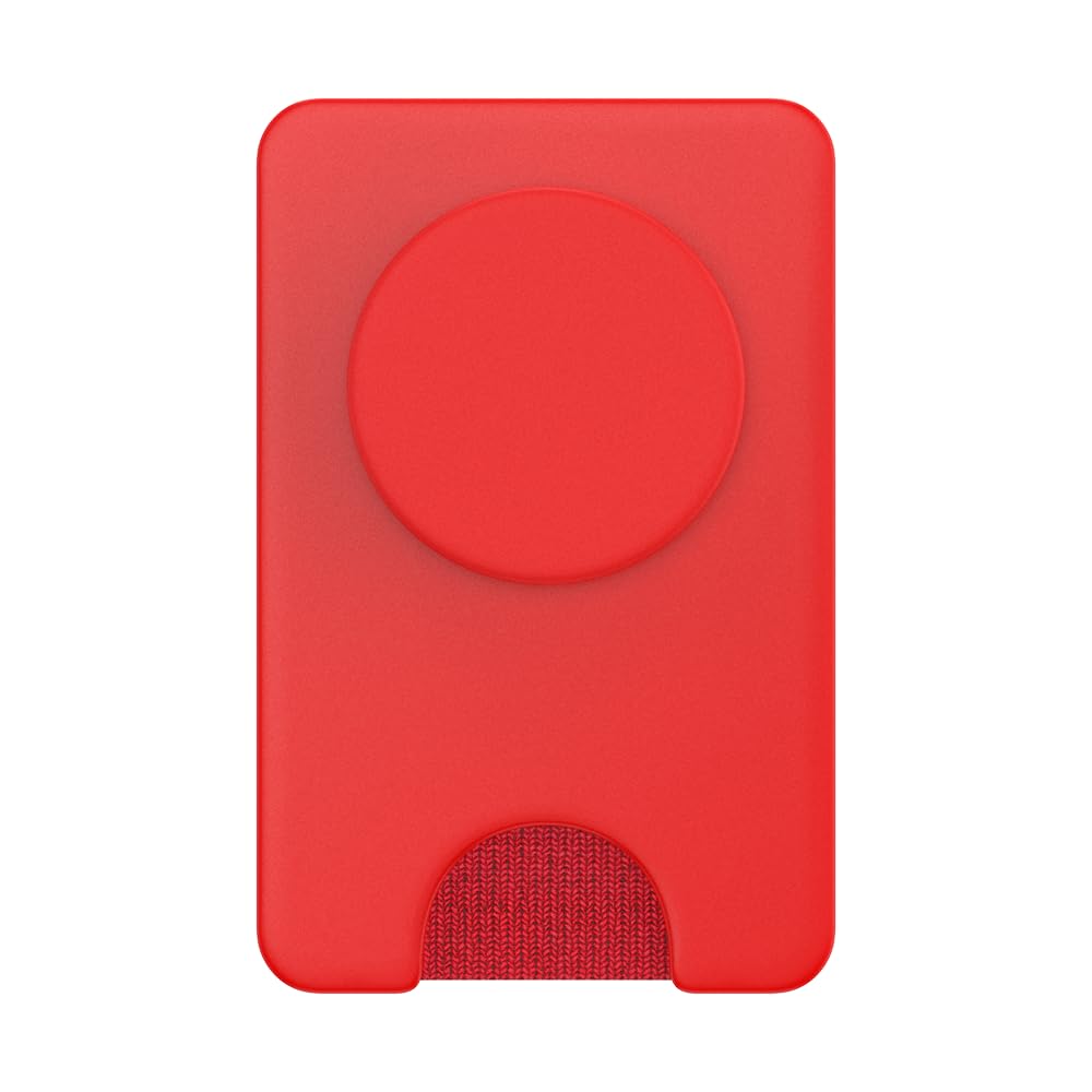 PopSockets Expanding Grip Phone Wallet with MagSafe Adapter Ring - Wireless Charging Compatible Card Holder for iPhone (Rosso Red) | Perfect for Commuting, Travel & Hands-Free Use