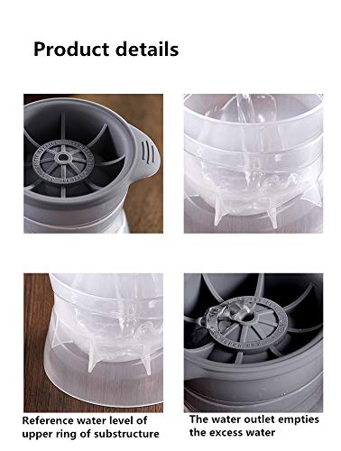 2 Pack Large Silicone Spherical Ice Molds - Perfect for Cocktails, Whiskey, and Creative Ice Hockey Displays