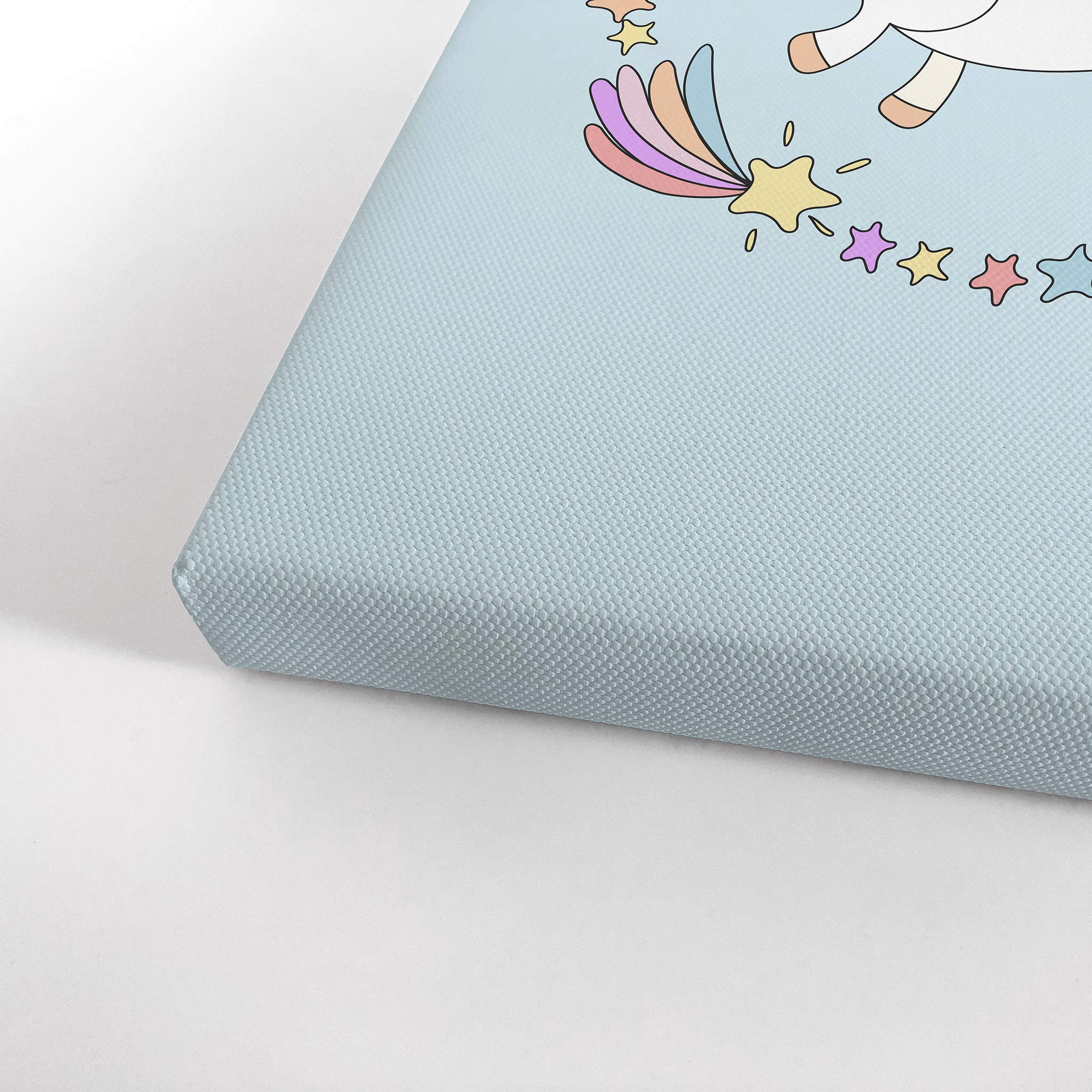 Cute Unicorn Wall Art Decor - 2 Panel Canvas Print Set for Kids Room, Nursery & Baby Room - Pink & Blue Background - Handmade in USA (36x24 Inches x2) - Perfect for Birthday Gifts, Children's Bedroom Decor & Playroom Wall Art
