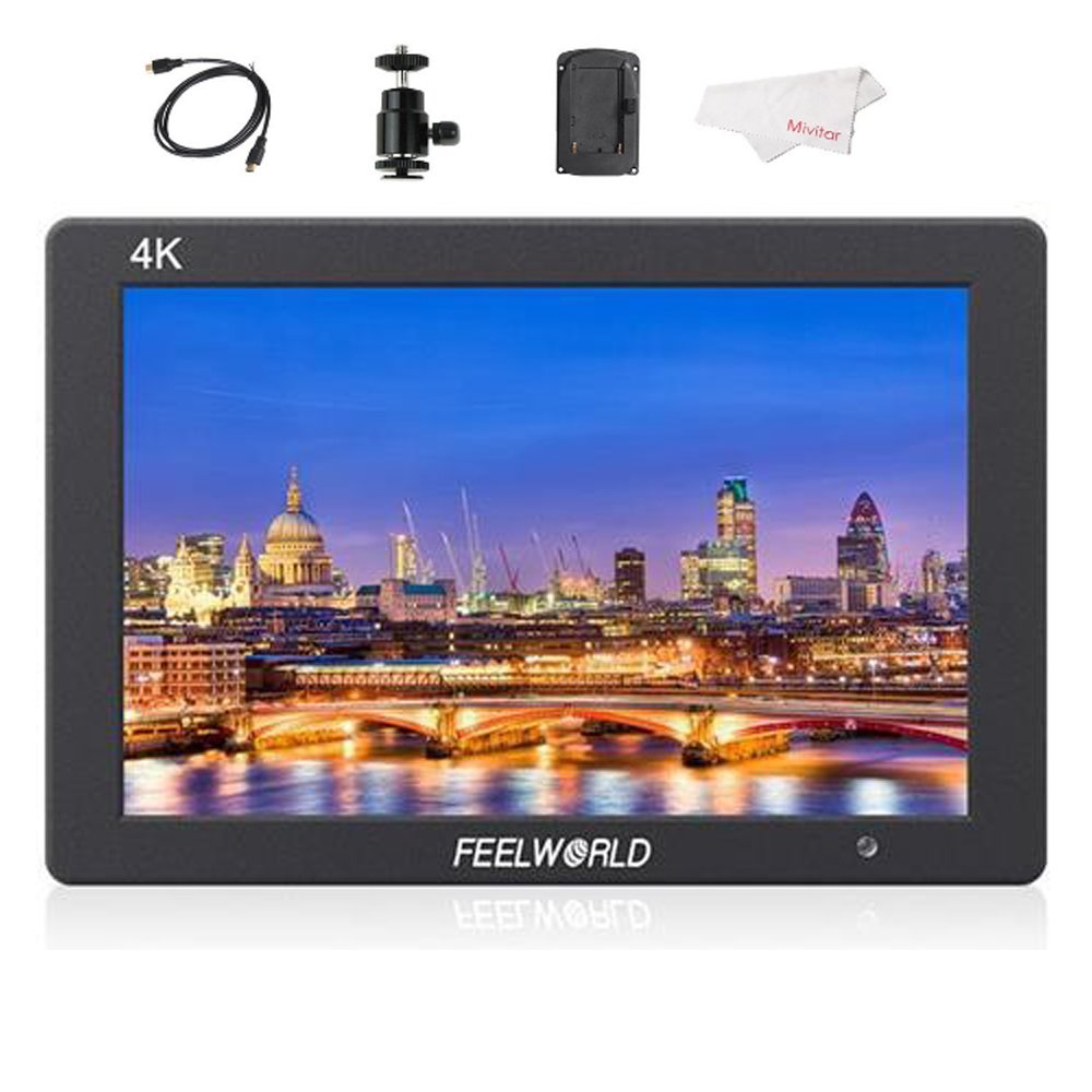 FEELWORLD T7 7 Inch IPS 4K On-Camera Monitor 1920x1200 Resolution with HDMI Input/Output - Durable Aluminum Housing for DSLR, Mirrorless & Video Cameras - Perfect for Filmmaking, Vlogging & Live Streaming