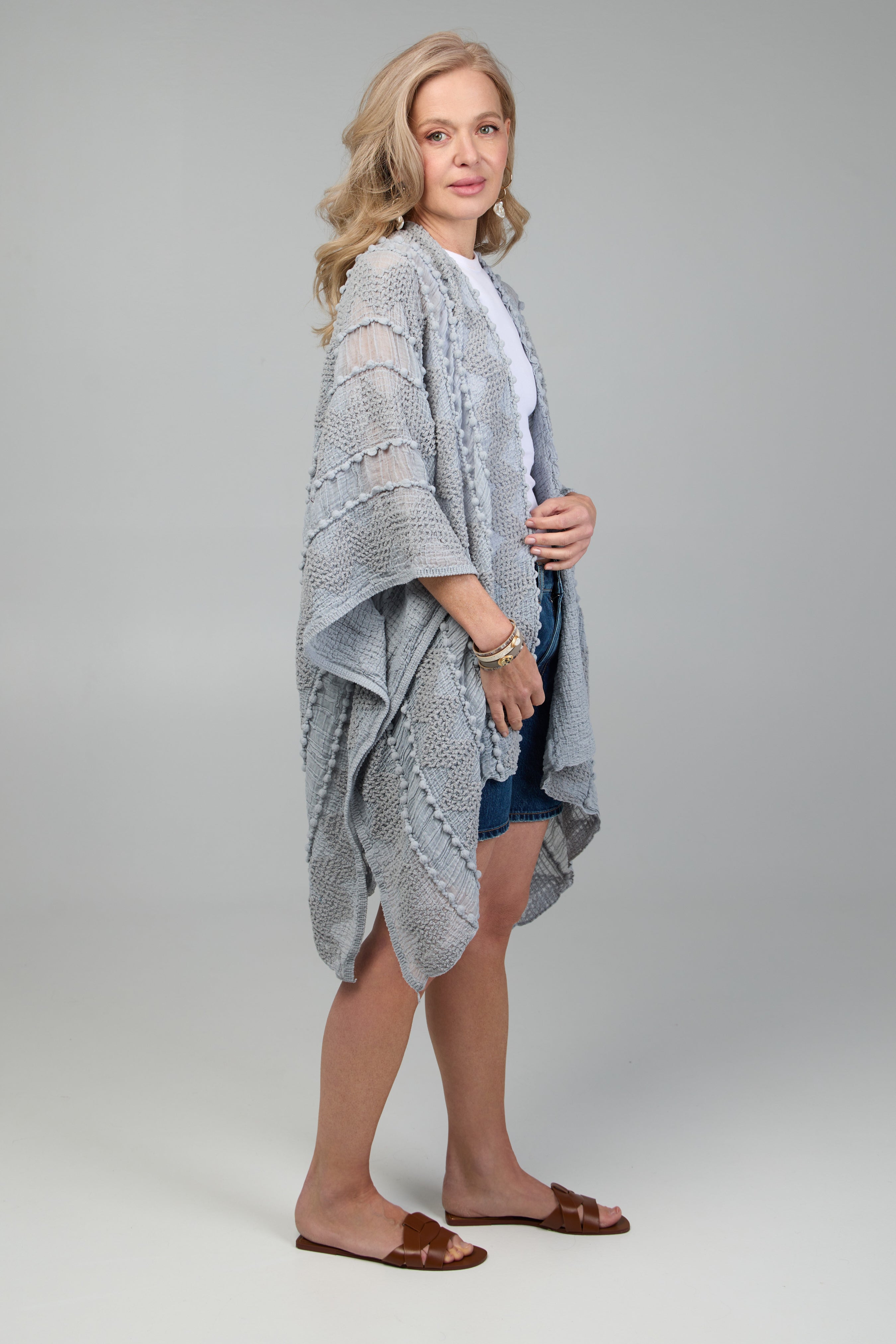 Bohemian Textured Kimono - Lightweight Floral Print Cover Up for Women | Perfect for Beach, Festival & Summer Outfits