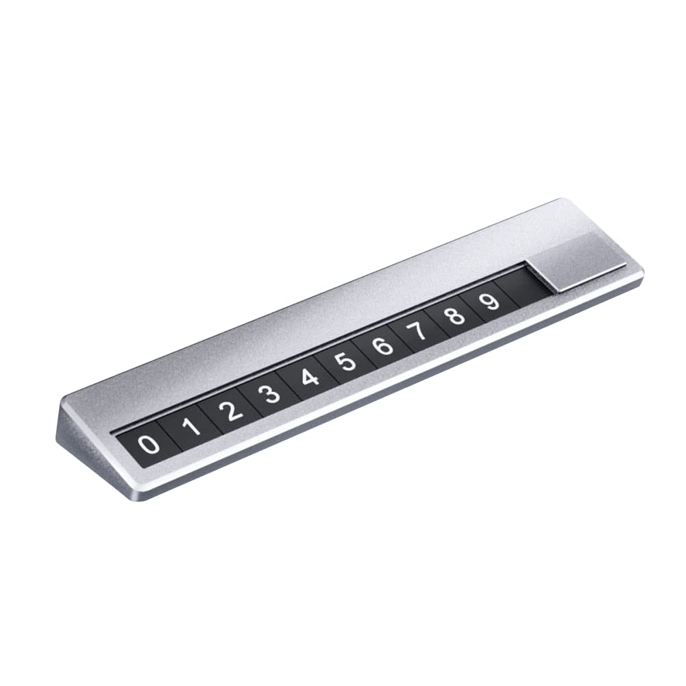 SEADEAR Magnetic Car Phone Number Plate - Temporary Parking Card Sticker for Dashboard & Center Console - White & Silver Car Accessories (Perfect for Valet Parking, Driveways & Visitor Parking)