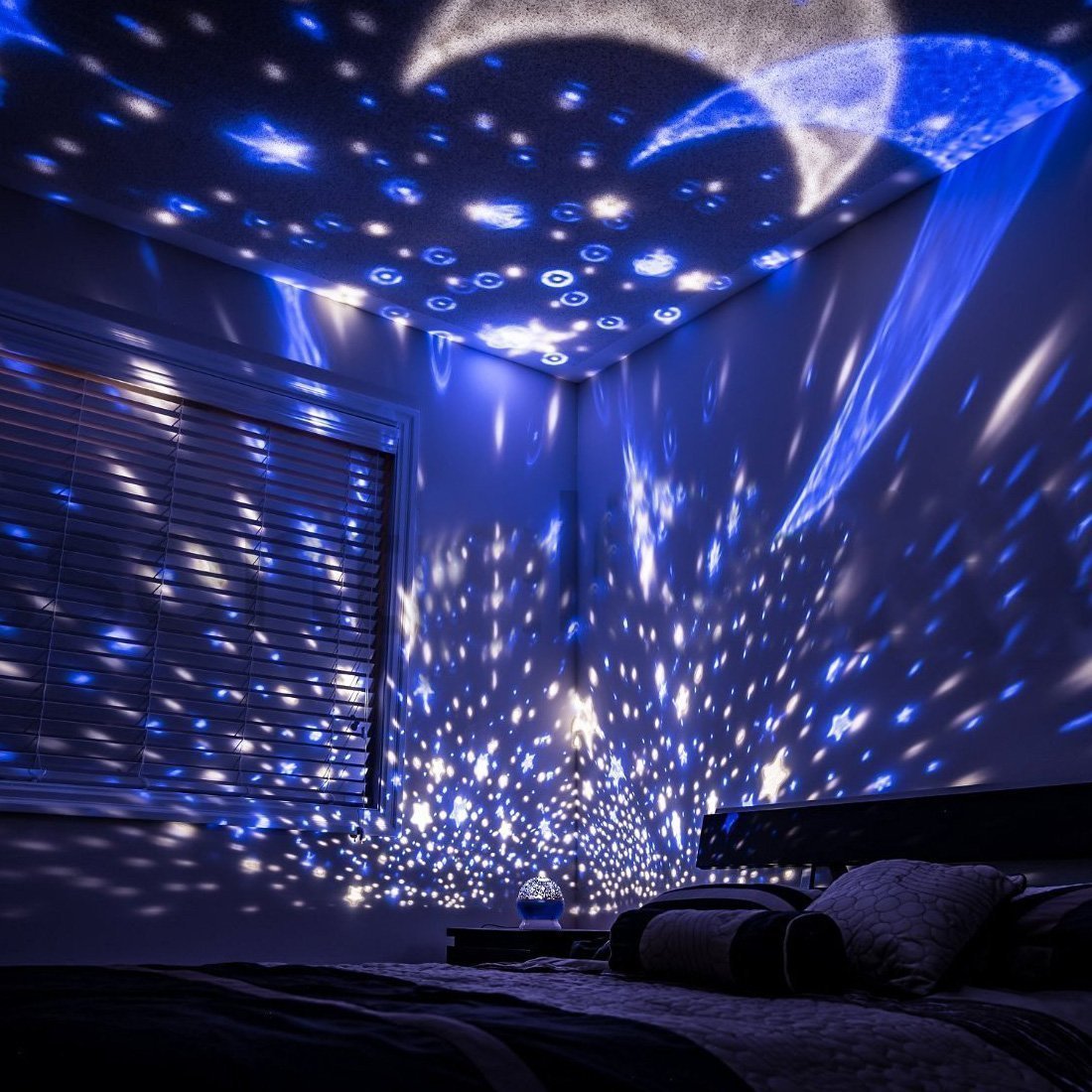 Sunnest Star Projector - 4 LED Bulbs 8 Modes Rotating Night Light for Kids & Baby Nursery with 3.2FT USB Cord | Perfect for Bedtime, Relaxation & Creating Soothing Sleep Environment