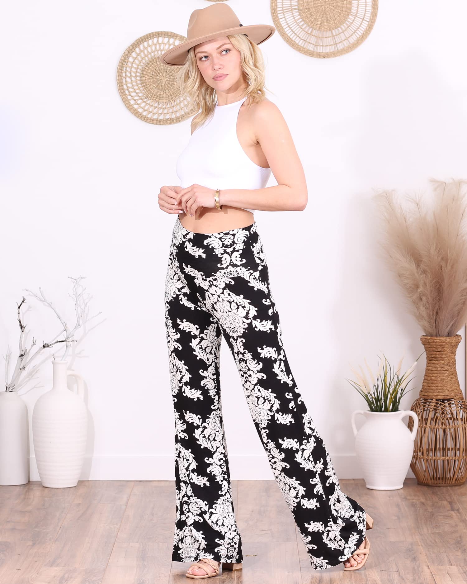 Popana Women's Palazzo Pants - Casual Summer Wide Leg Beach Pants - Plus Size - Made in USA - Perfect for Vacation, Yoga & Lounge Wear