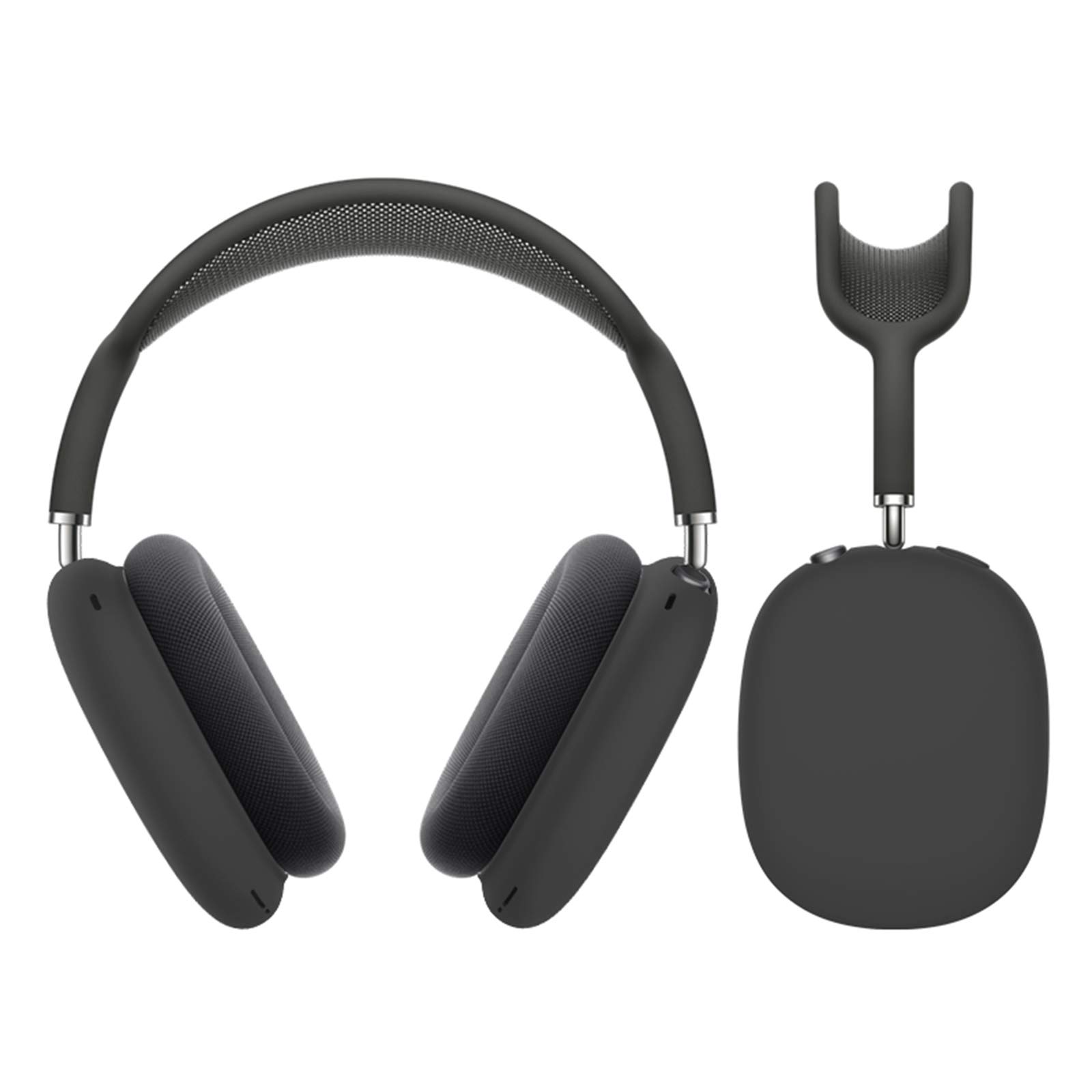 Youkei Silicone Protective Case Cover for AirPods Max - Shockproof Skin Cover with Earcup Protectors & Cushions Replacement (Black) - Perfect for Travel, Gym, and Daily Use