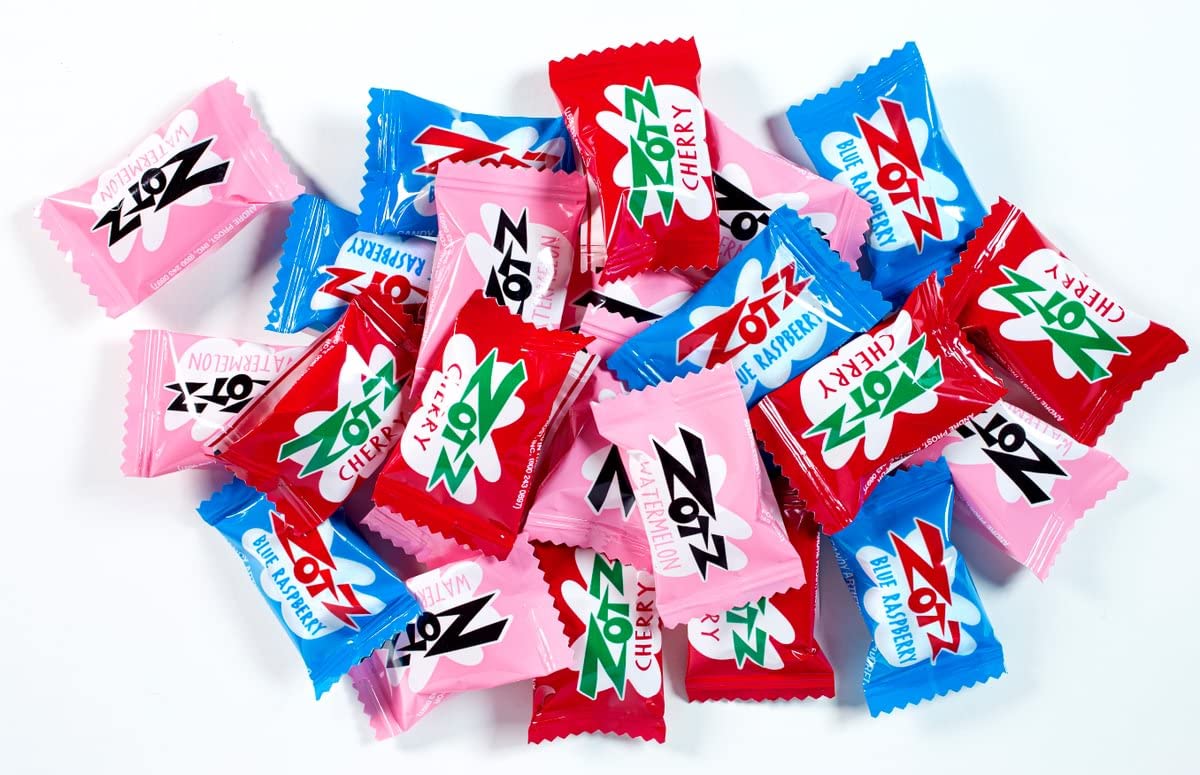 Zotz Fizzy Bulk Candy - 46 Individually Wrapped Hard Candies in Assorted Fruit Flavors (Cherry, Watermelon, Blue Raspberry) | Authentic Italian Candy Since 1970 | Perfect for Parties, Halloween Treats & Office Snacks