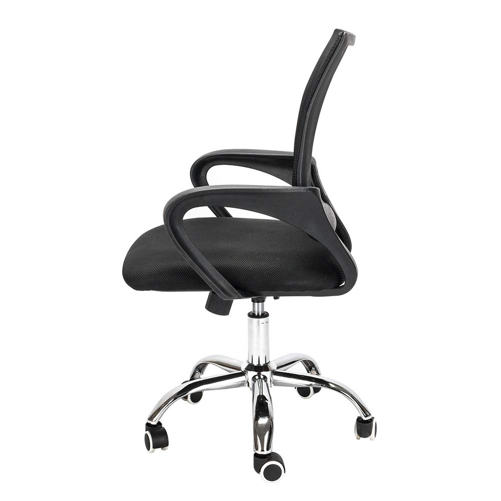 Ergonomic Mesh Office Chair with Adjustable Height & Folding Armrests - Swivel Computer Desk Chair for Work, Gaming & Home Office - Black (Perfect for Long Hours of Sitting, Video Conferencing & PC Gaming)