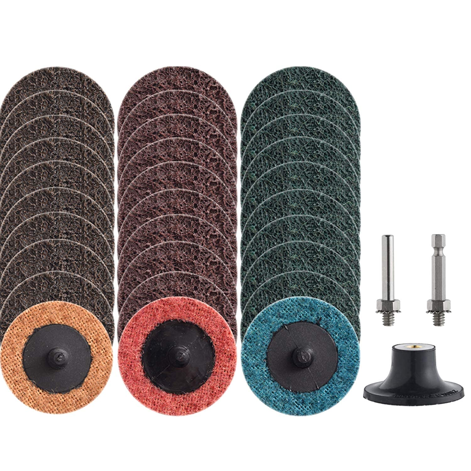 30Pcs 2-Inch Nylon Quick Change Sanding Discs Set with 1/4