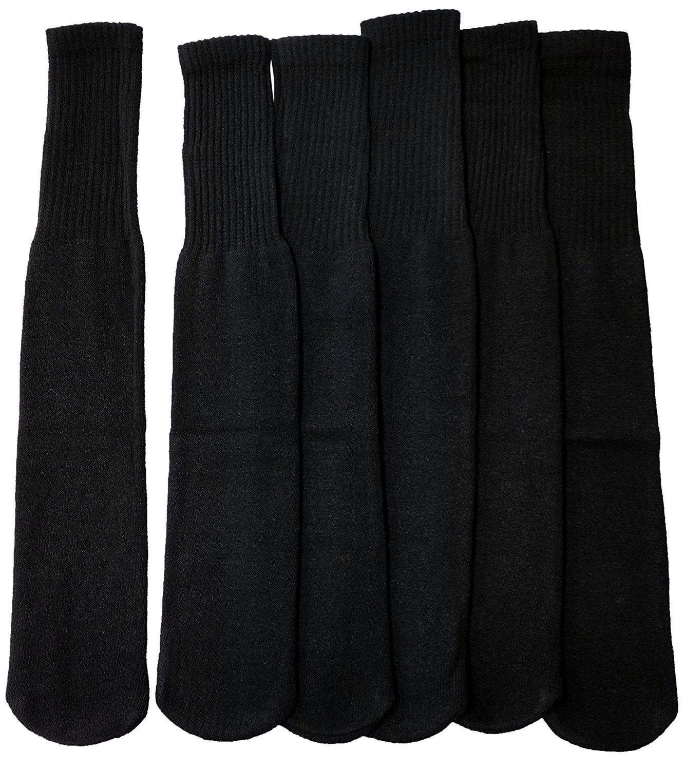 Kids Referee Cotton Tube Socks 12-Pack - Breathable Athletic Socks for Soccer, Basketball & Sports - Bulk Pack for Boys & Girls