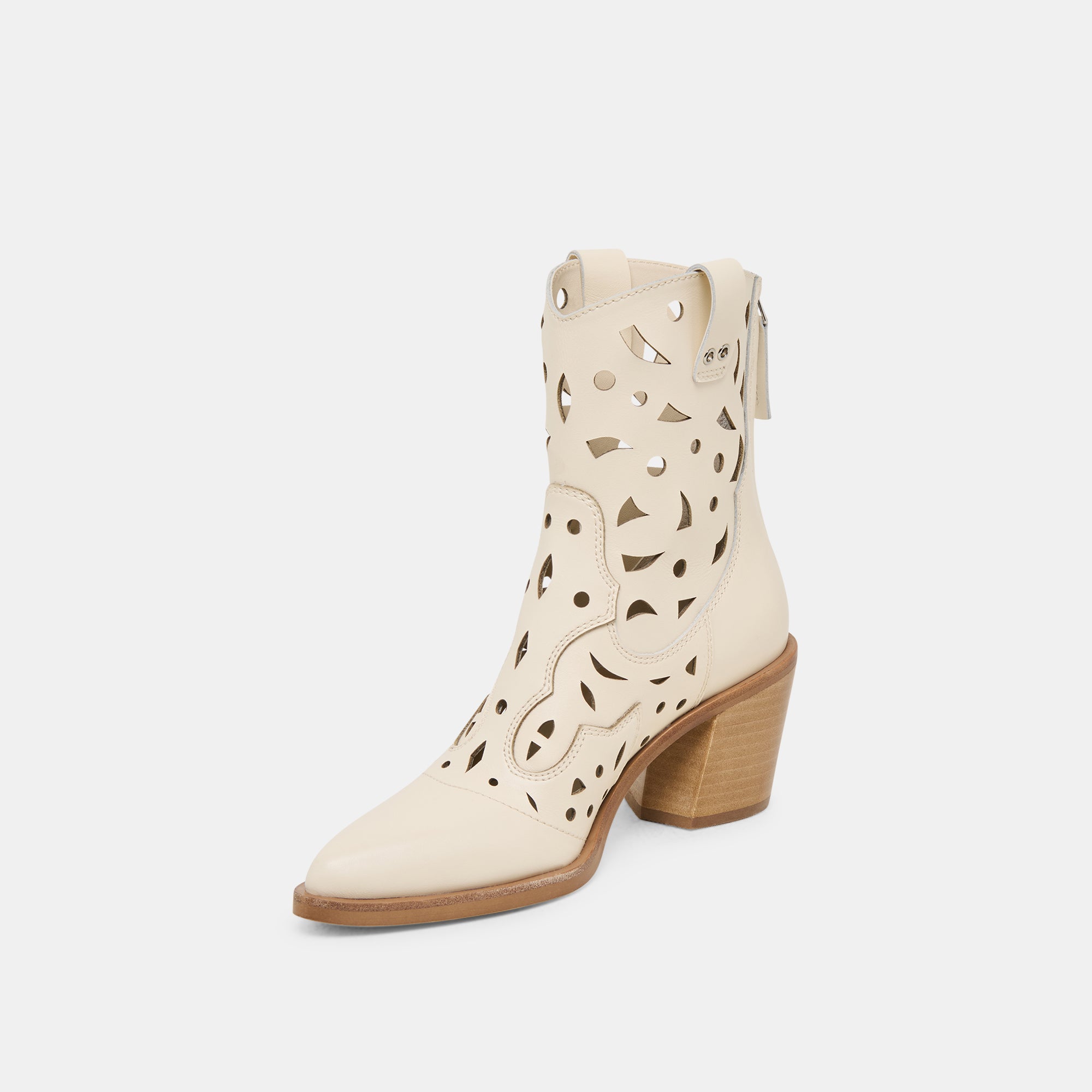 ZENOBI Women's Off-White Leather Booties - Stylish Ankle Boots for Fall & Winter Fashion | Perfect for Office, Date Night & Casual Outings