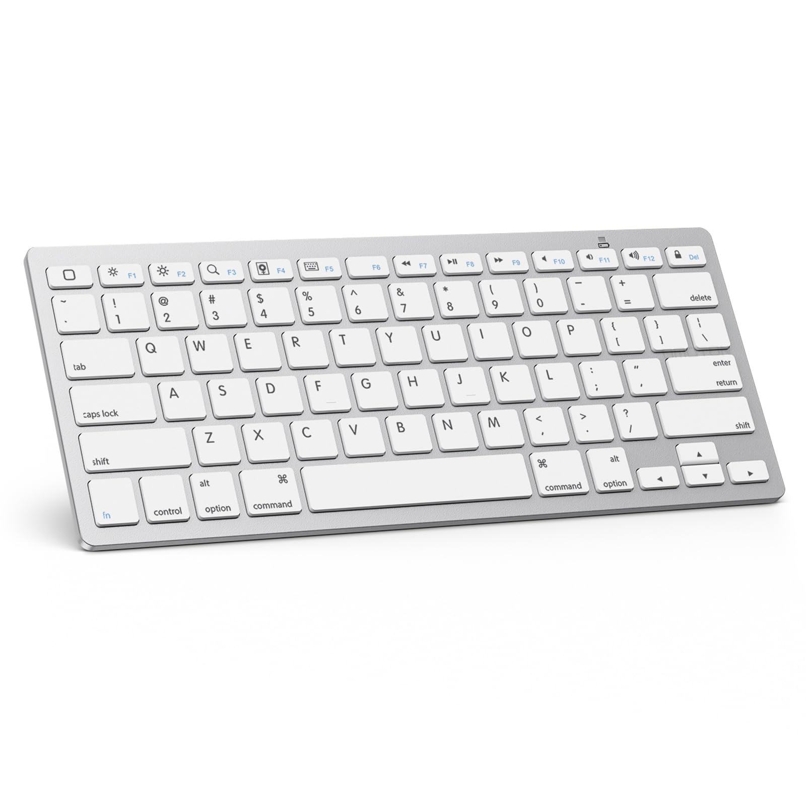 OMOTON Ultra-Slim Bluetooth Keyboard - Compatible with iPad 10th Gen, iPad 10.2 (9th/8th/7th), iPad Pro/Air/Mini (13/12.9/11 inch), iPhone & Other Bluetooth Devices - Ergonomic Wireless Keyboard for Home Office & Travel (White)