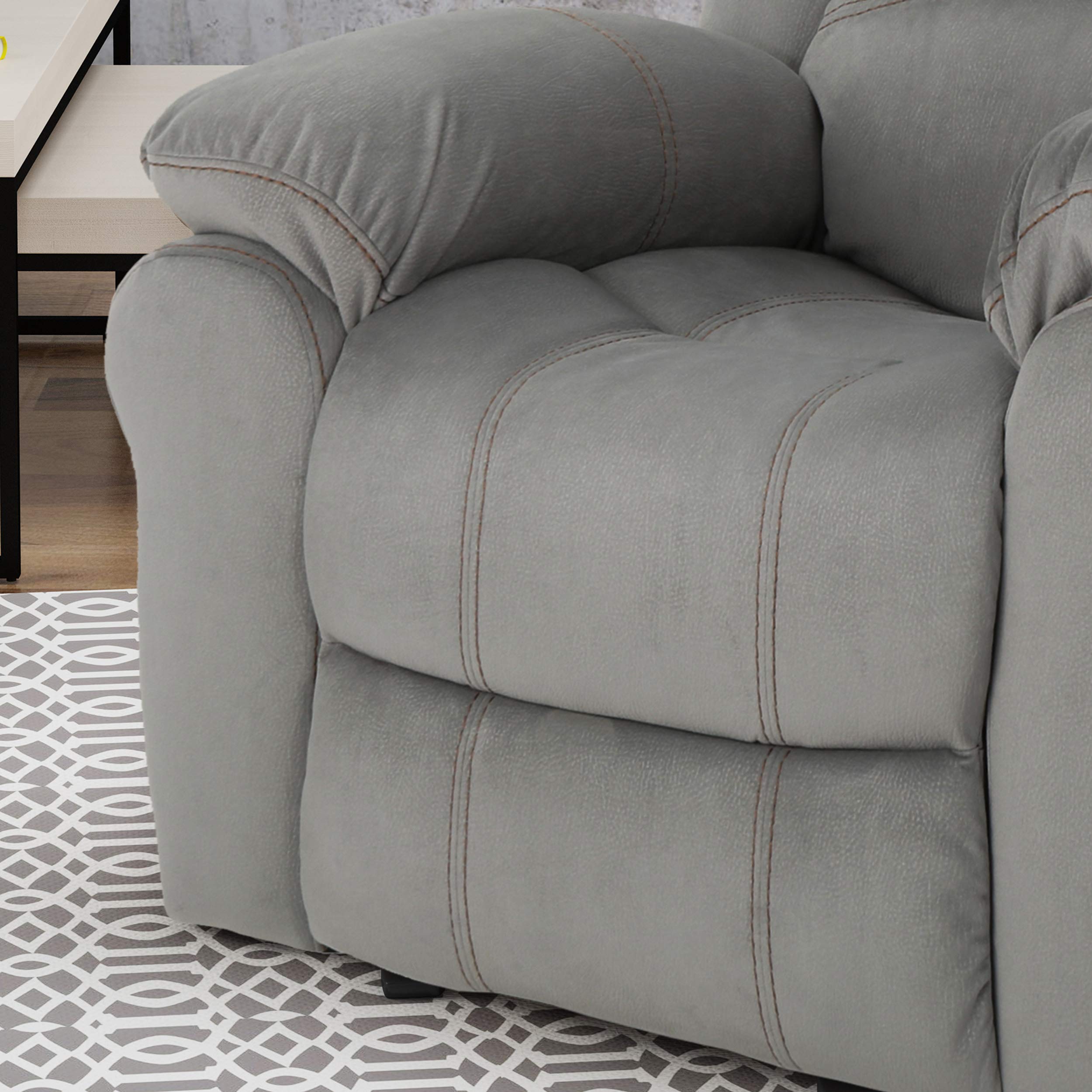 Christopher Knight Home Edwin Recliner - Grey & Black Fabric Reclining Chair with Comfortable Padding | Perfect for Living Room, Home Theater & Office Relaxation