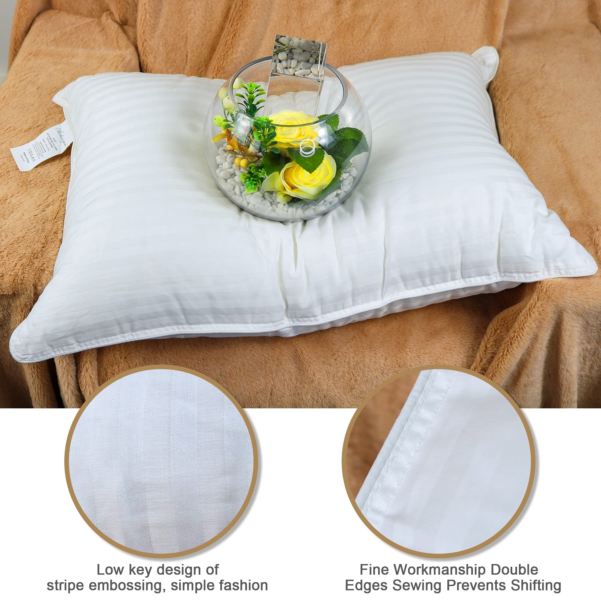 King Size Bed Pillows for Sleeping - Set of 2 Ultra Soft Support Pillows for Side, Back & Stomach Sleepers | Perfect for Home, Hotel & Guest Room Comfort