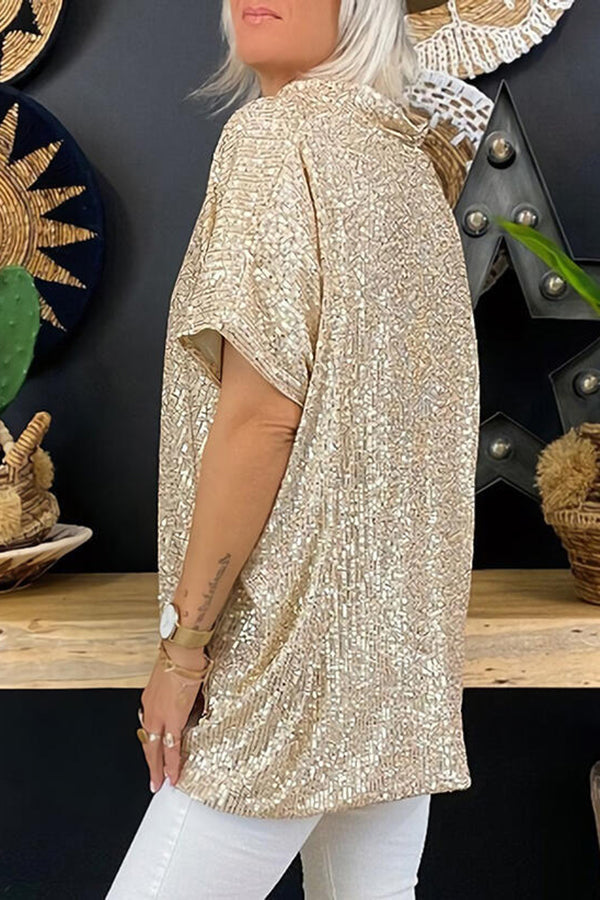 Sparkly Sequin Loose Fit Blouse for Women | Elegant Party Top | Perfect for Night Out, Club Wear & Special Occasions