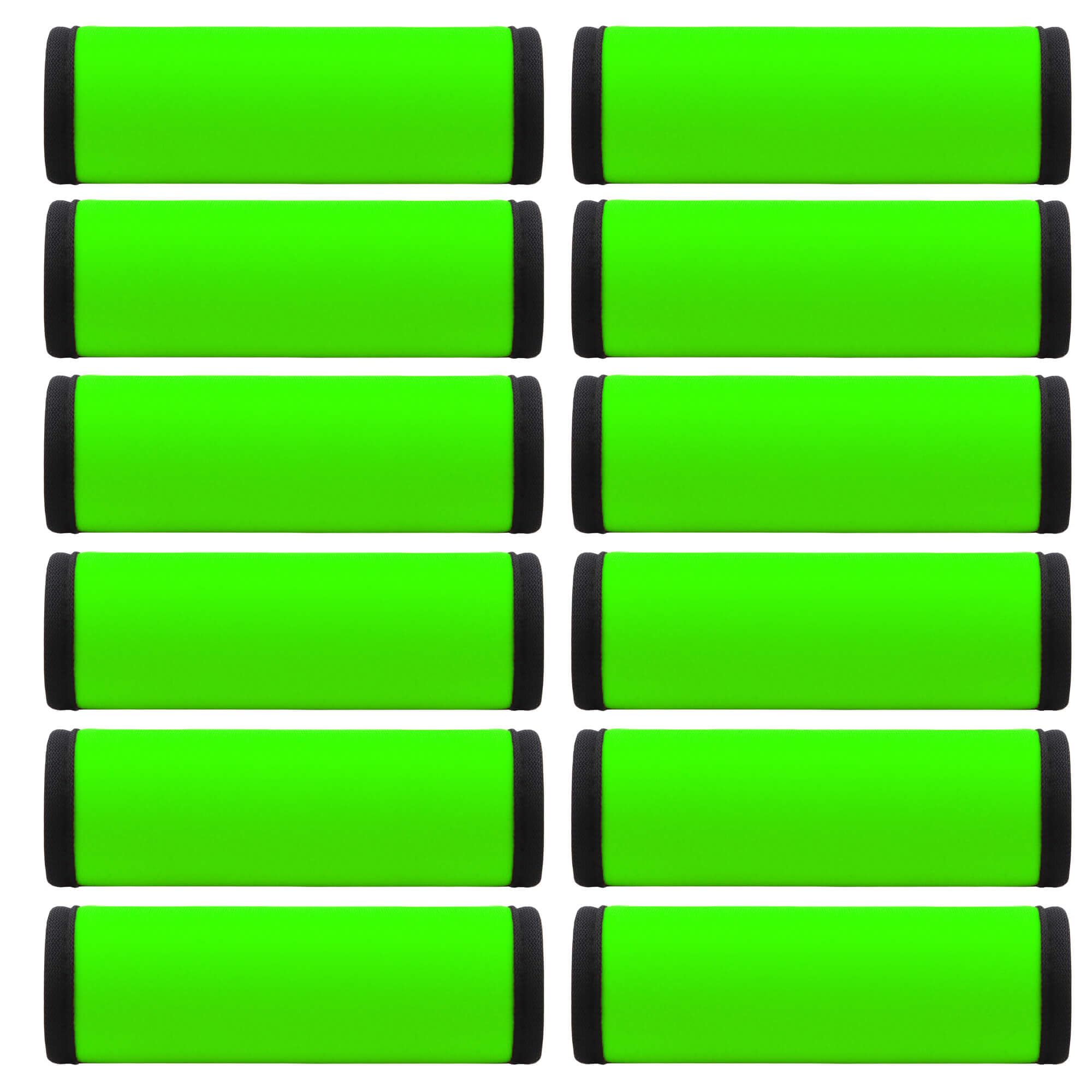 12 Pack Neoprene Luggage Handle Wraps - Durable Suitcase Handle Covers & Grips for Carry-On Bags, Travel Accessories (Green) - Perfect for Airplane, Car Trips & Business Travel