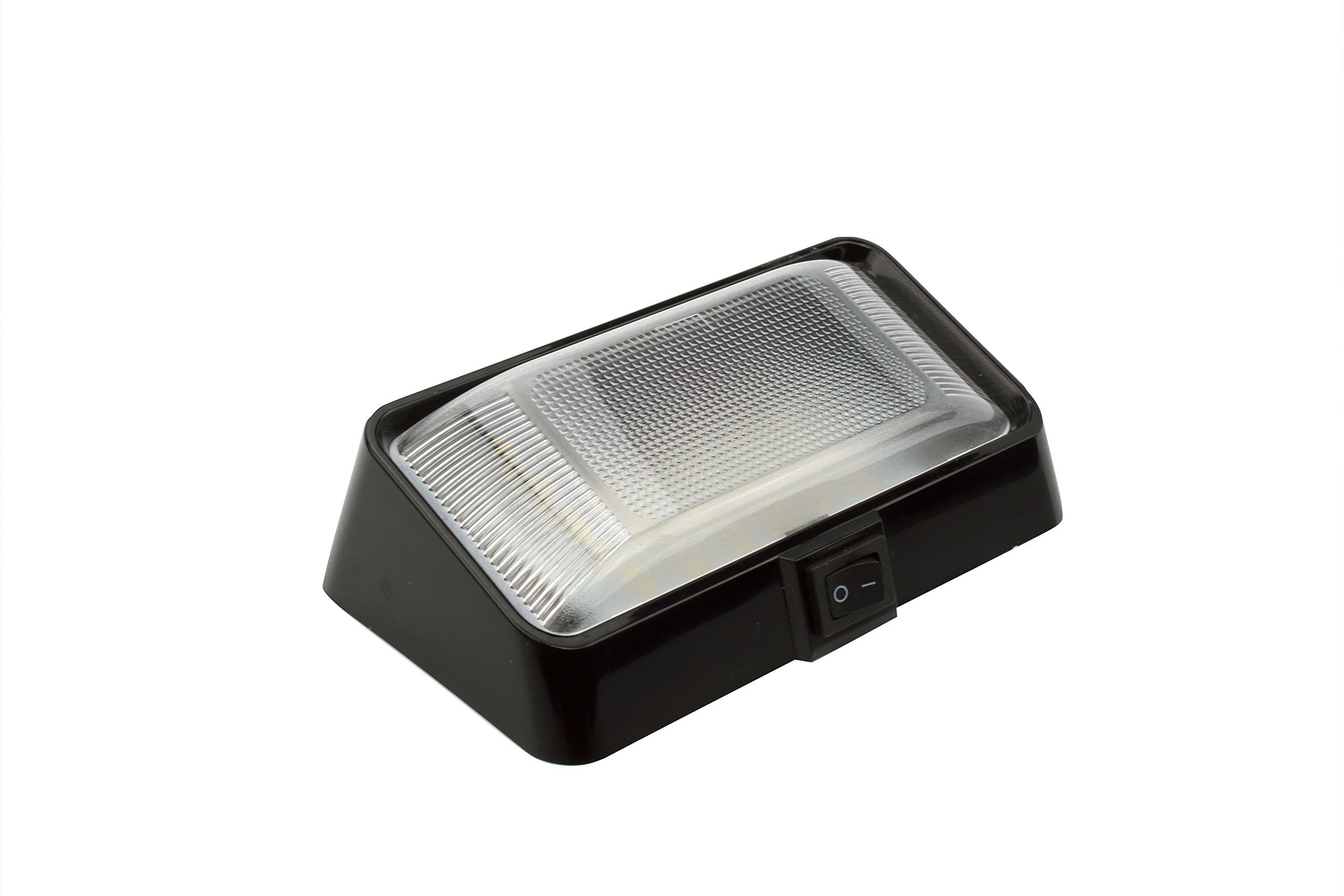 12V Waterproof LED Porch Light with Switch - 300 Lumens Black Exterior/Interior Light for RV, Truck, Trailer, Automobile & Utility Vehicles - Perfect for Outdoor Camping, Garage Lighting & Nighttime Safety