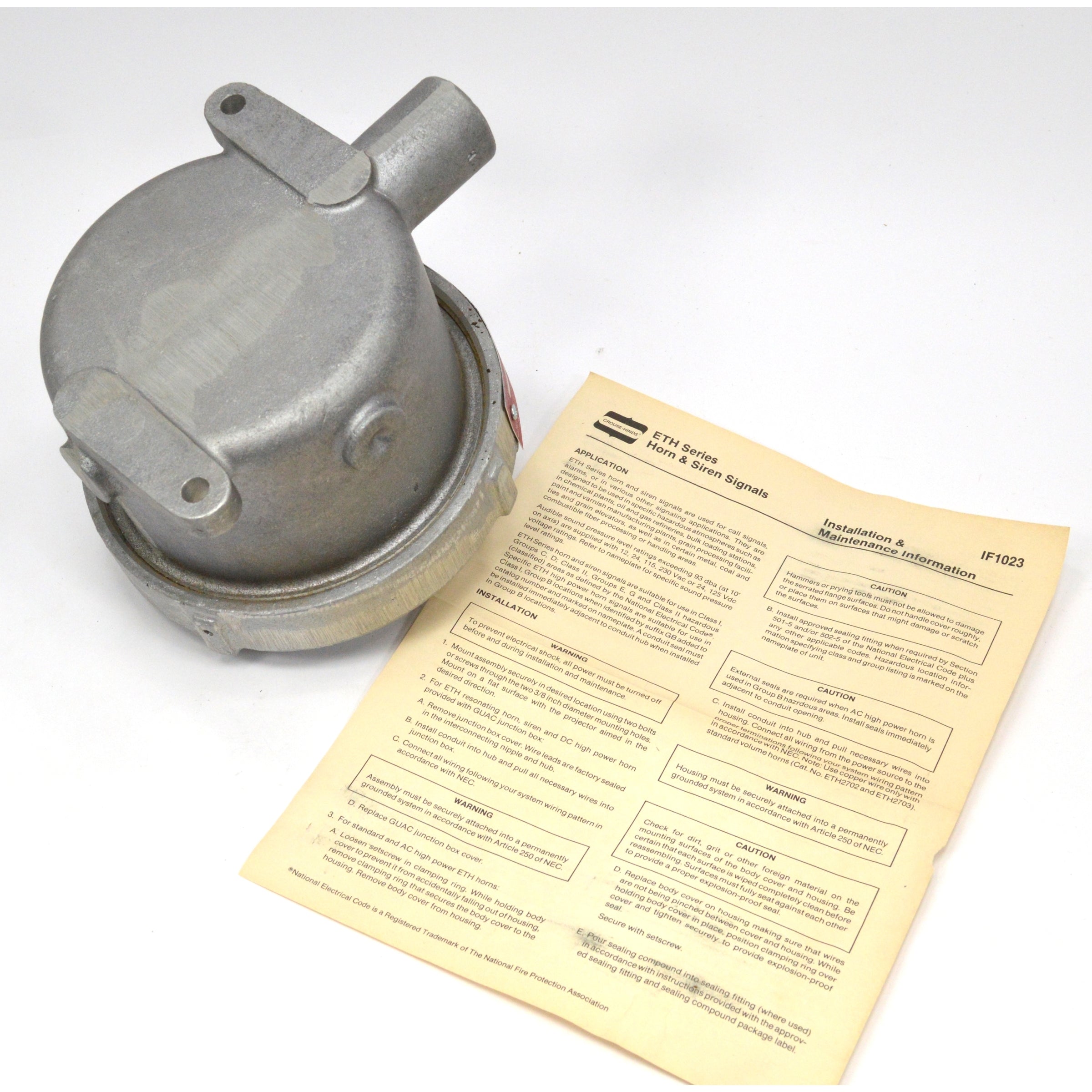 CROUSE HINDS ETH2313 High Power AC Horn Signal 120V 3/4