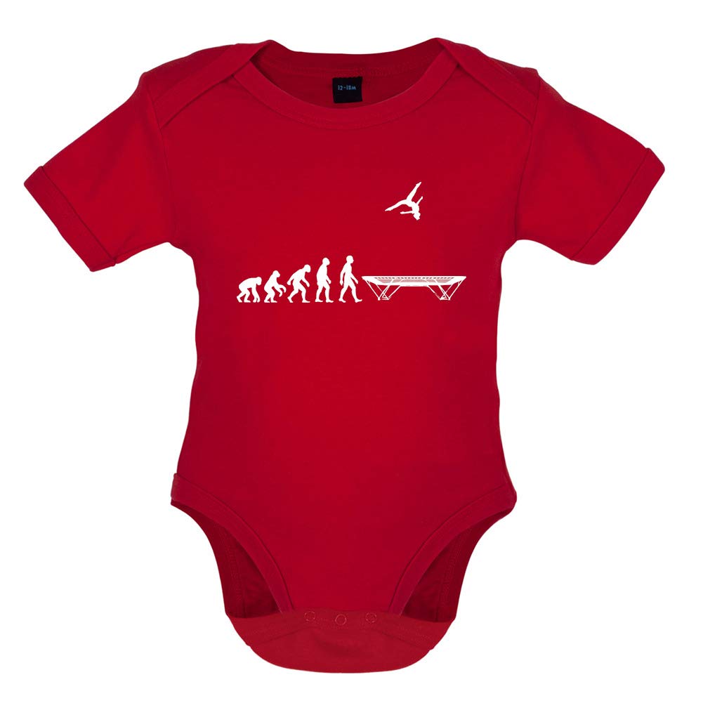 Organic Baby Bodysuit - Evolution of Man Trampoline Design | Soft & Comfortable for Newborns & Infants | Perfect for Playtime, Nursery & Family Outings