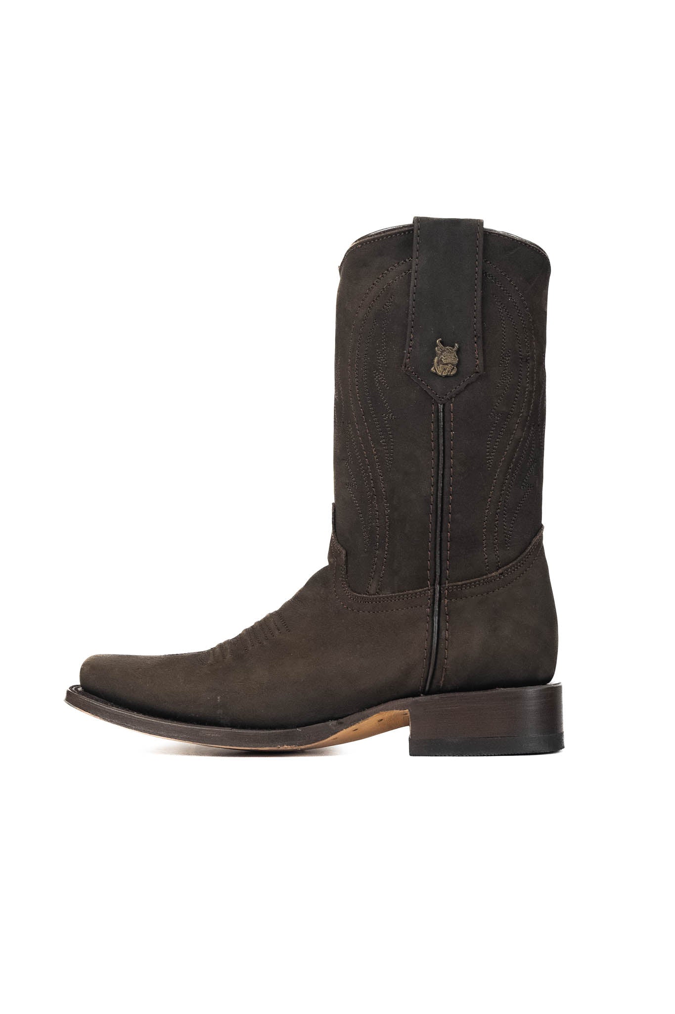Rock'em Nobuck Rodeo Cowboy Boots for Men - Genuine Leather Western Riding Boots with Comfortable Fit | Perfect for Country Dancing, Rodeo Events & Western Fashion