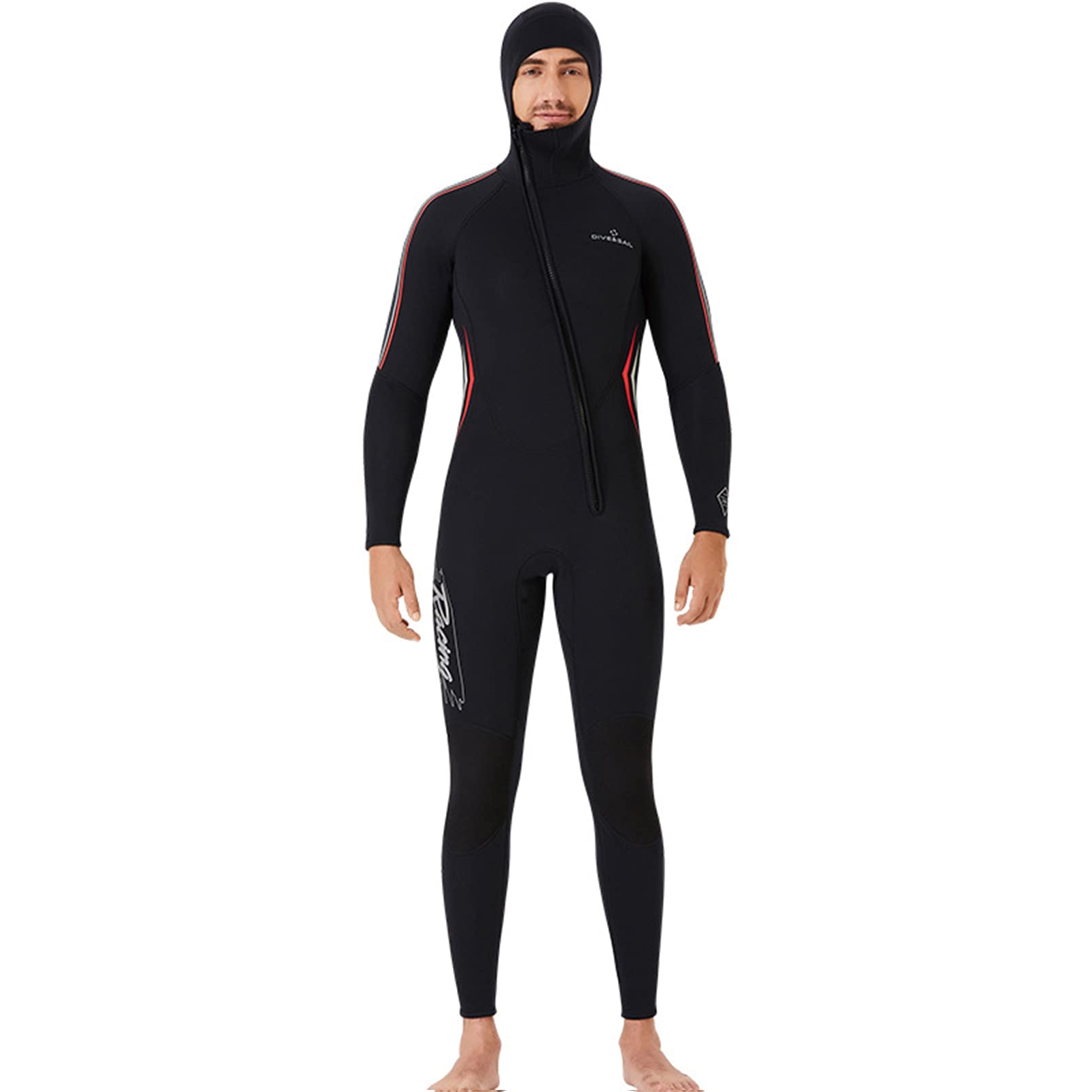 Yeah-hhi 3mm Neoprene Men's Wetsuit - Full Body Hooded Long Sleeve Scuba Diving Suit for Snorkeling, Surfing & Swimming | Thermal Protection for Cold Water Activities | Perfect for Ocean Adventures & Water Sports