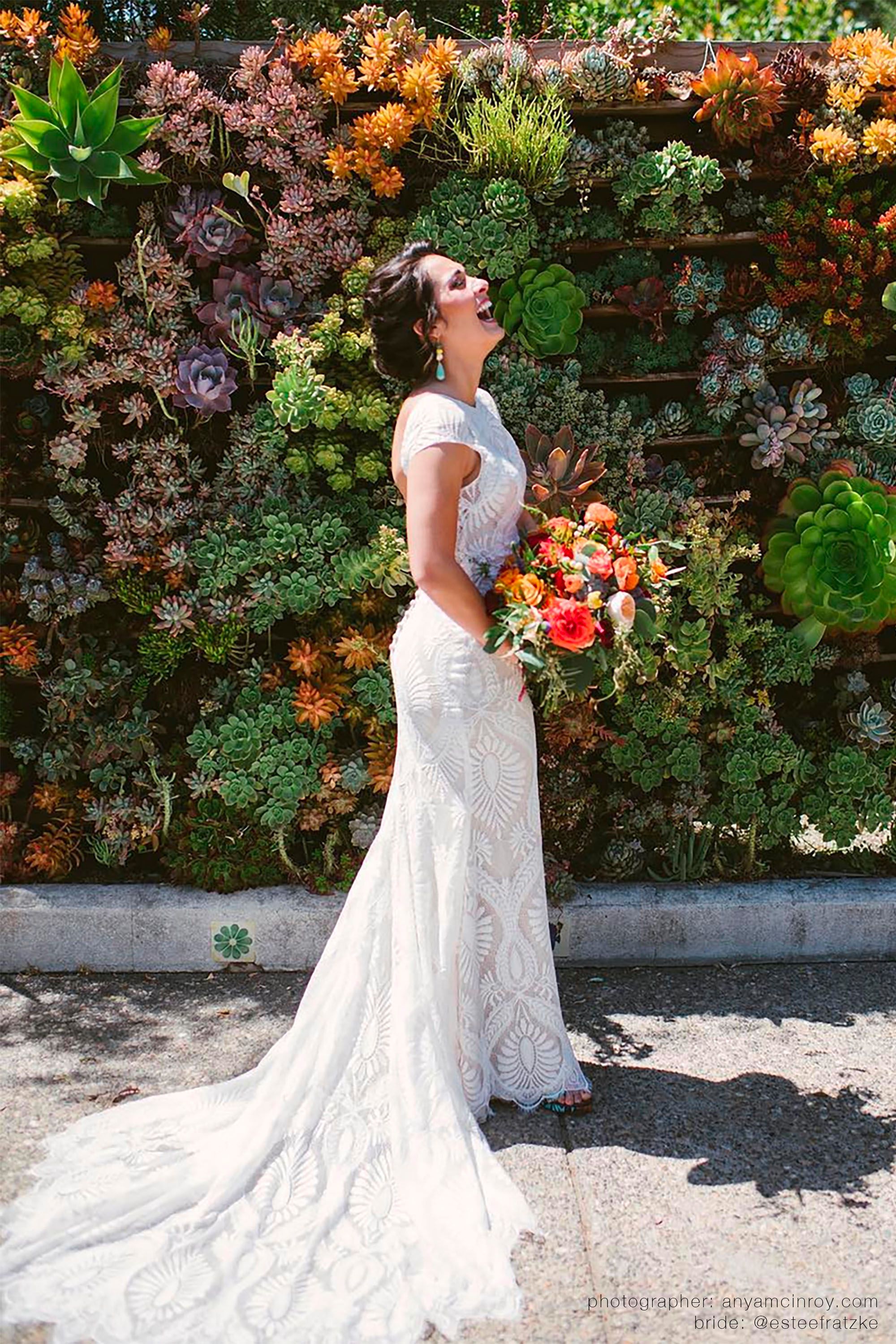 BHLDN Ludlow Wedding Gown - Elegant Lace Bridal Dress for Bride, Perfect for Church Ceremony & Outdoor Wedding Photos