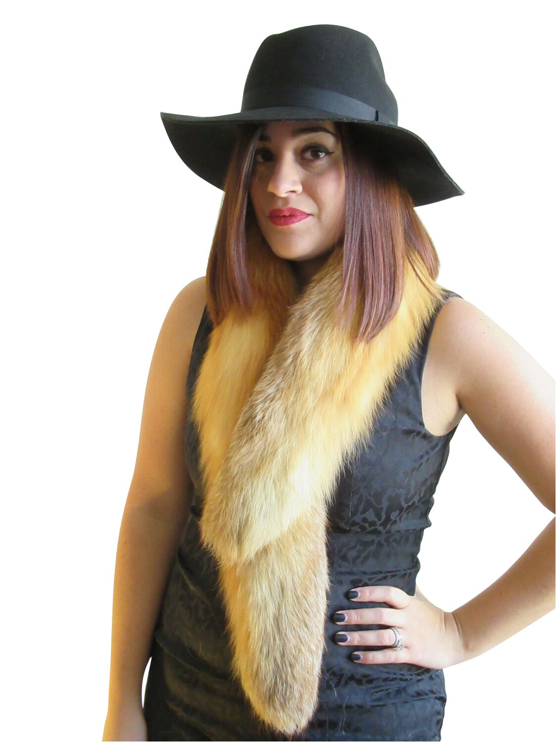 Luxury Fox Fur Clip-on Collar for Women - Elegant Faux Fur Fashion Accessory for Winter Coats, Dresses & Evening Gowns