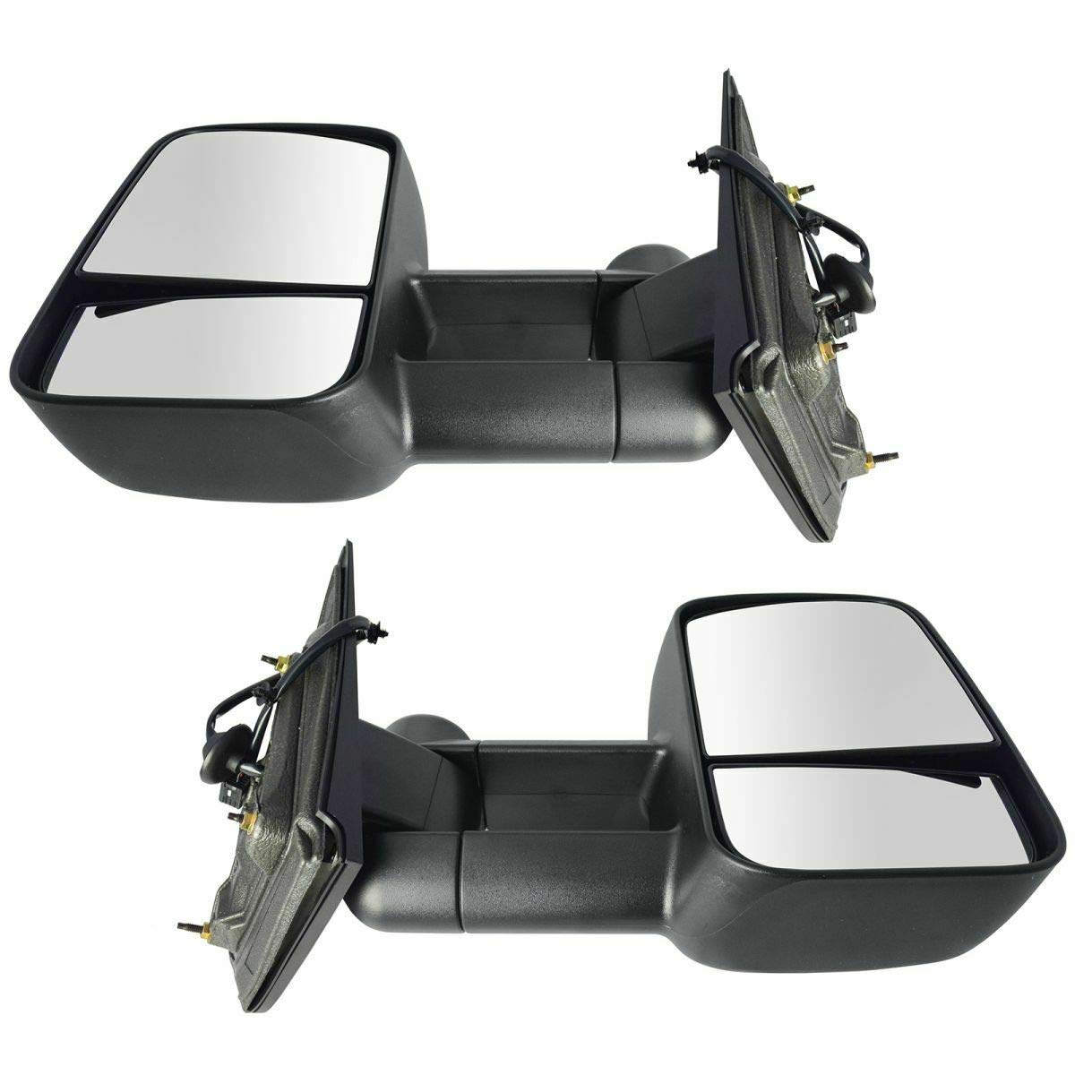 Power Heated Textured Black Tow Mirror Pair Set TR00012 - Durable & Stylish Replacement for Trucks & SUVs - Perfect for Towing, Night Driving & Extreme Weather Conditions