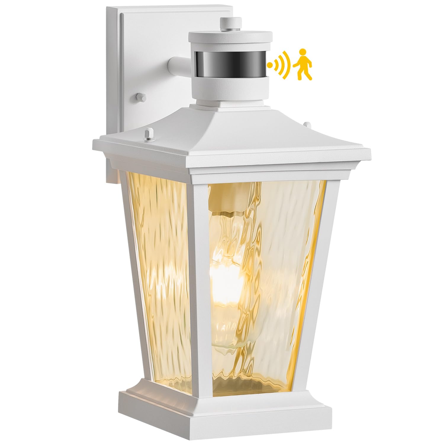 Modern Outdoor Wall Lights - Large Pack of Exterior Wall Mount Light Fixtures, White Porch & Garage Lights with Dusk to Dawn & Motion Sensor - Perfect for Patio, Garden, Driveway & Entryway Security Lighting
