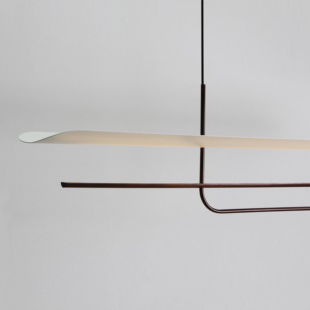 BEN TOVIM DESIGN Reflector Linear Pendant Light - Bronze Patina Finish | 5 Size Options | Modern Ceiling Lighting for Dining Room, Kitchen & Living Room