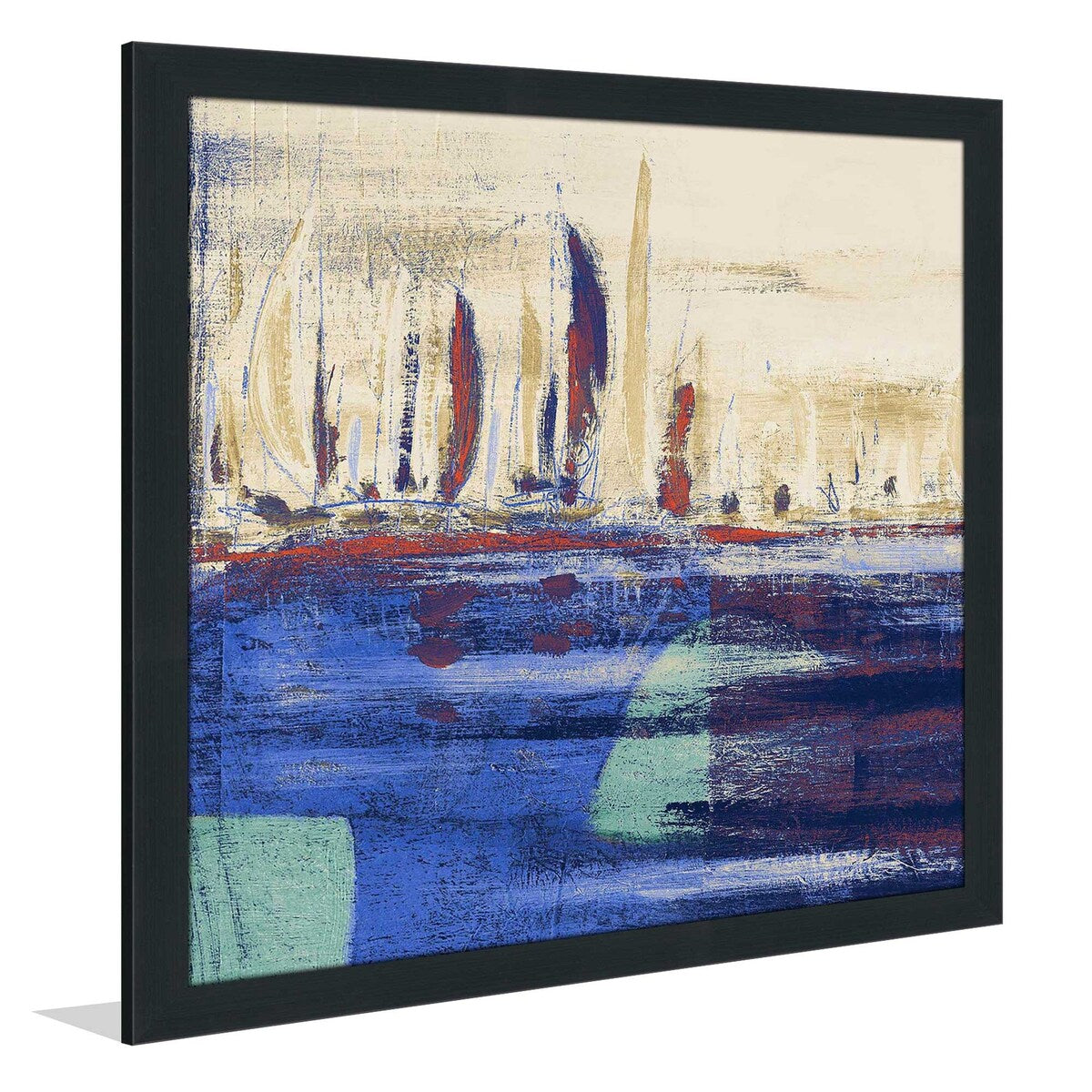 Blue Calm Waters Square I Acrylic Wall Art Print - Modern Abstract Ocean Painting for Living Room, Bedroom & Office Decor