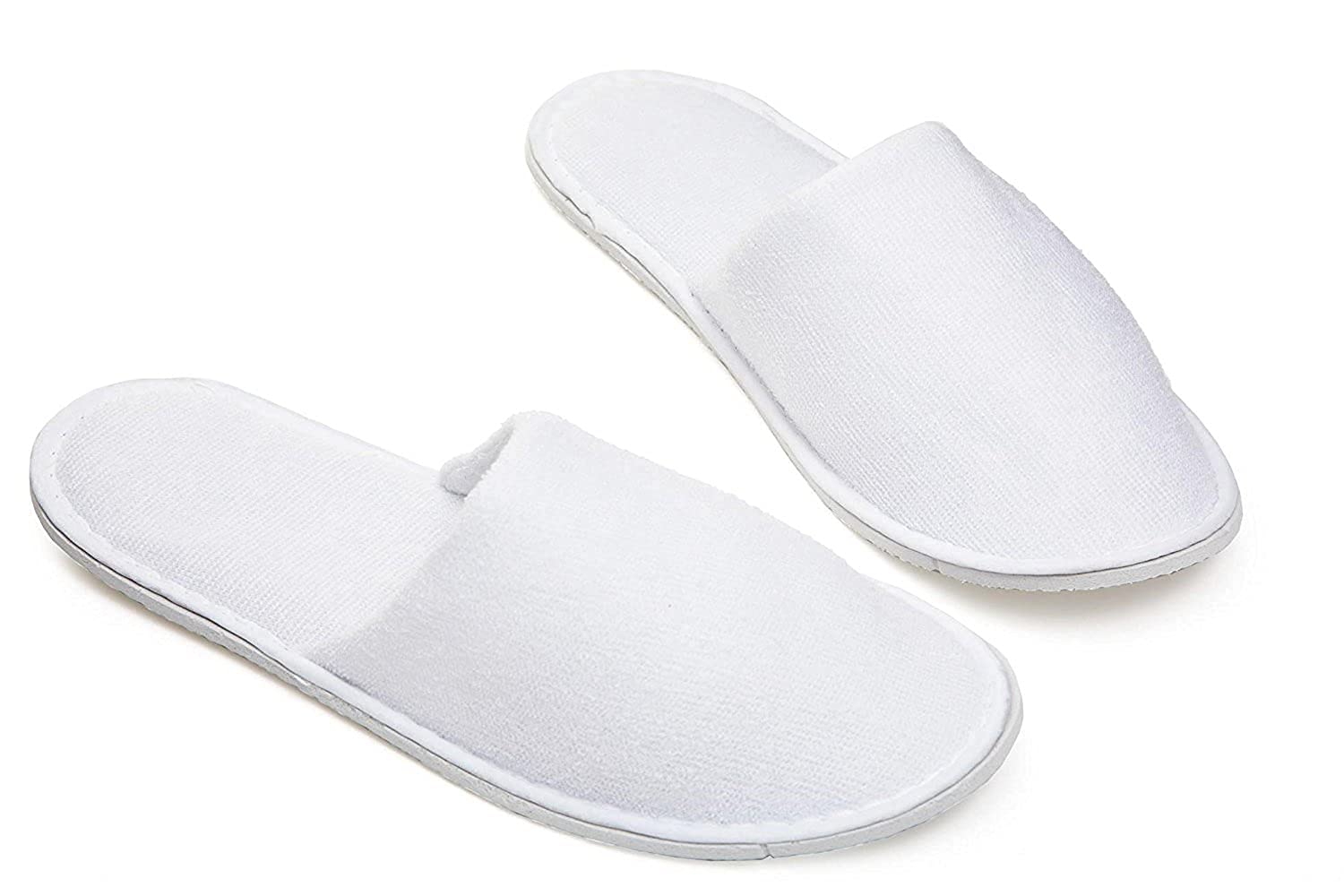 Krafty Kustomz Disposable Cloth Slippers - One Size Fits All, White (Pack of 1) - Perfect for Hotels, Spas, Hospitals & Travel