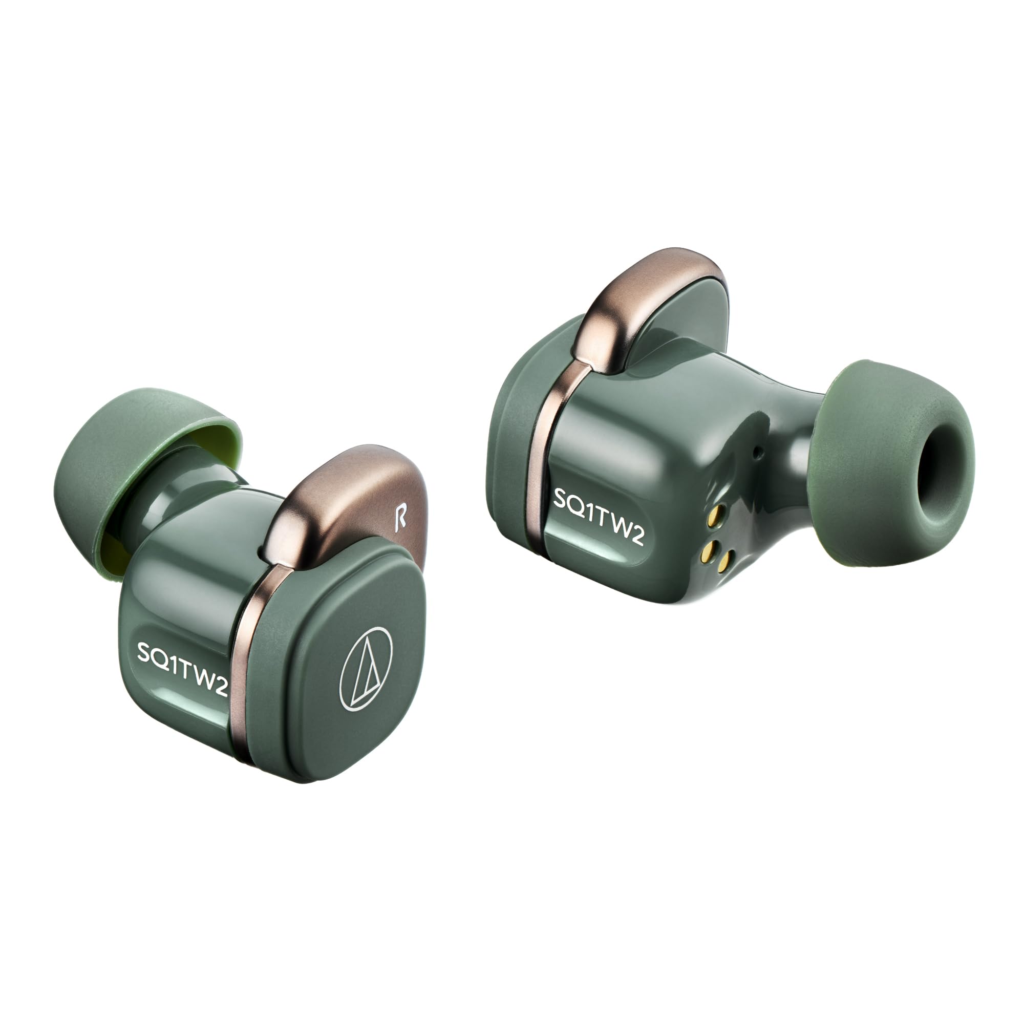 Audio-Technica ATH-SQ1TW2GR Wireless Bluetooth Headphones - True Wireless Earbuds with Noise Isolation, 20H Battery Life (Forest Green) | Perfect for Gym, Commuting & Travel