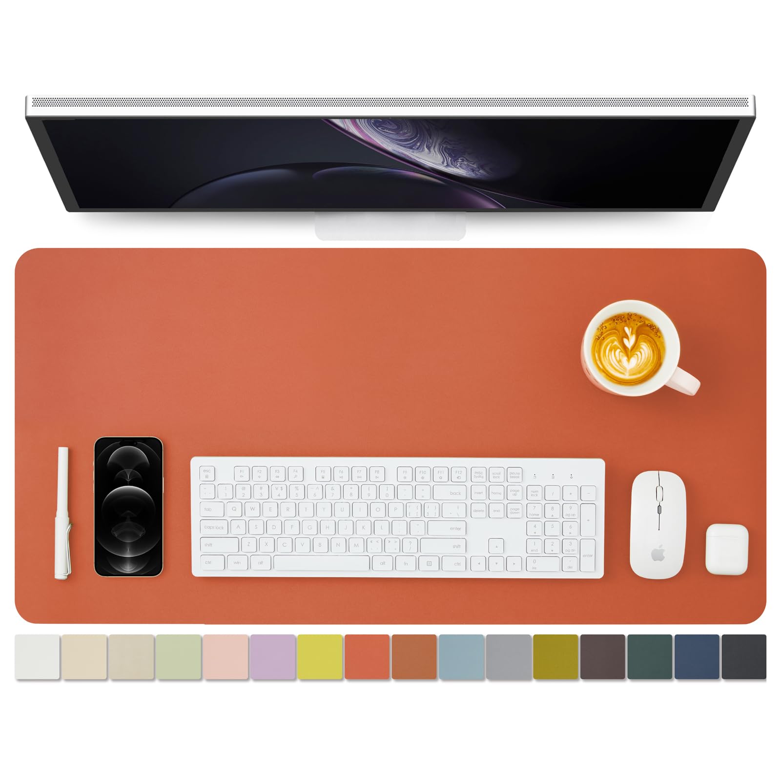 Premium PU Leather Desk Mat - Non-Slip Large Office Desk Pad (31.5