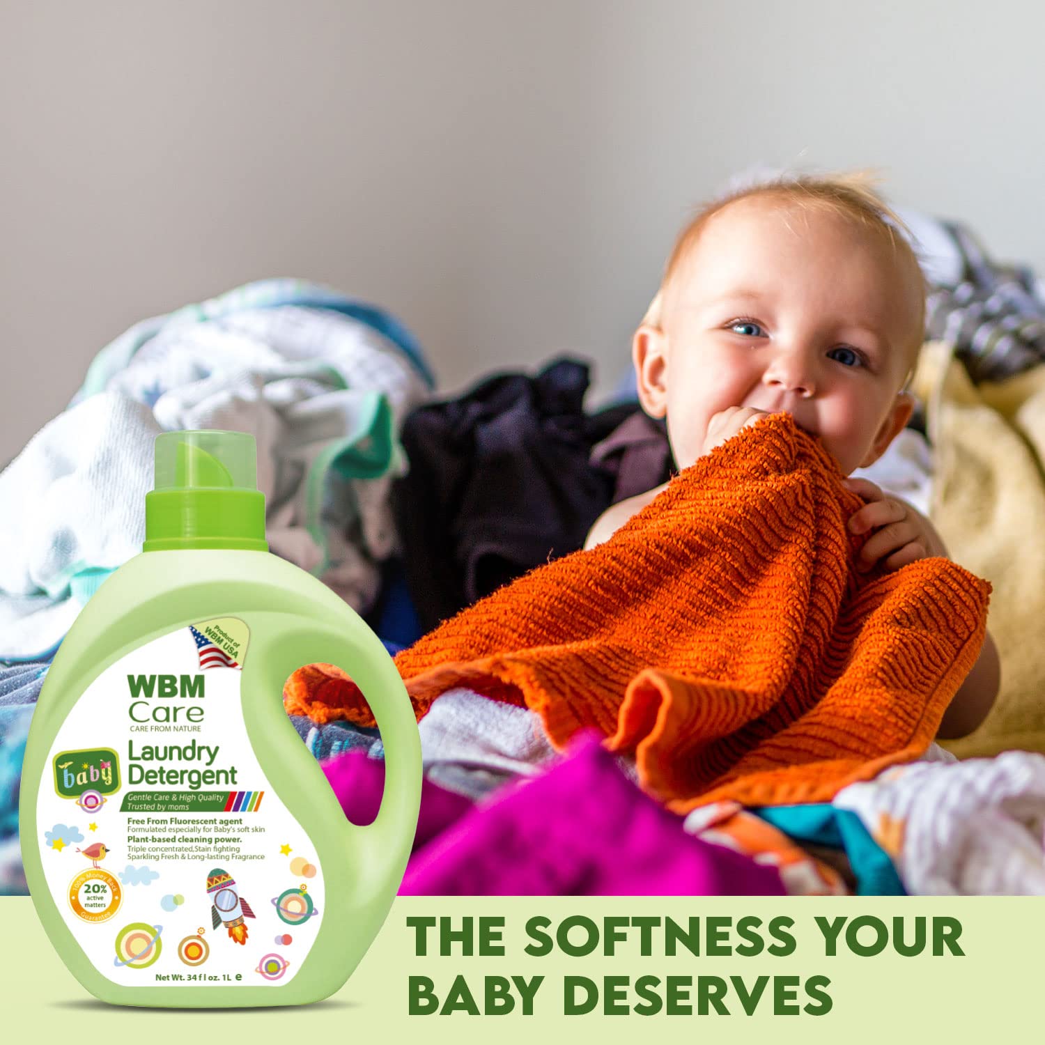Gentle Baby Laundry Detergent 68oz - 100 Loads for Delicate Skin | Safe for Newborn Clothes & Sensitive Skin