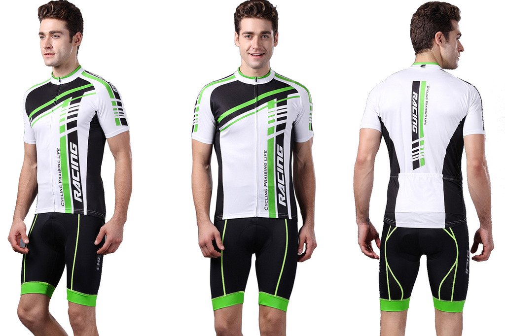 **Sponeed Men's Cycling Jersey & Bib Shorts Set - Breathable, Moisture-Wicking Bike Outfit for Road & Mountain Biking**