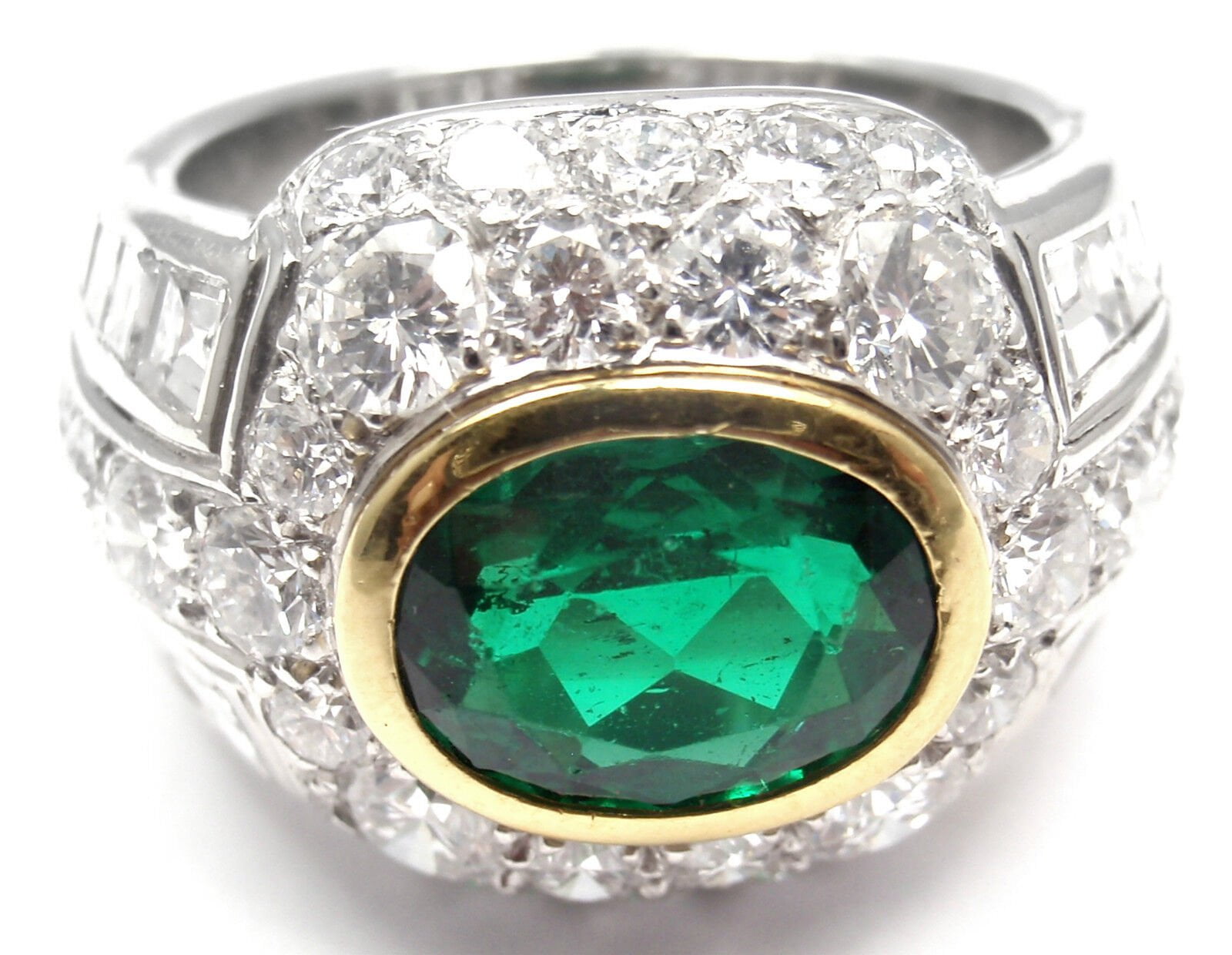 Authentic Patek Philippe Platinum Diamond Emerald Ring with Certificate - Rare Luxury Jewelry for Weddings, Engagements & Special Occasions