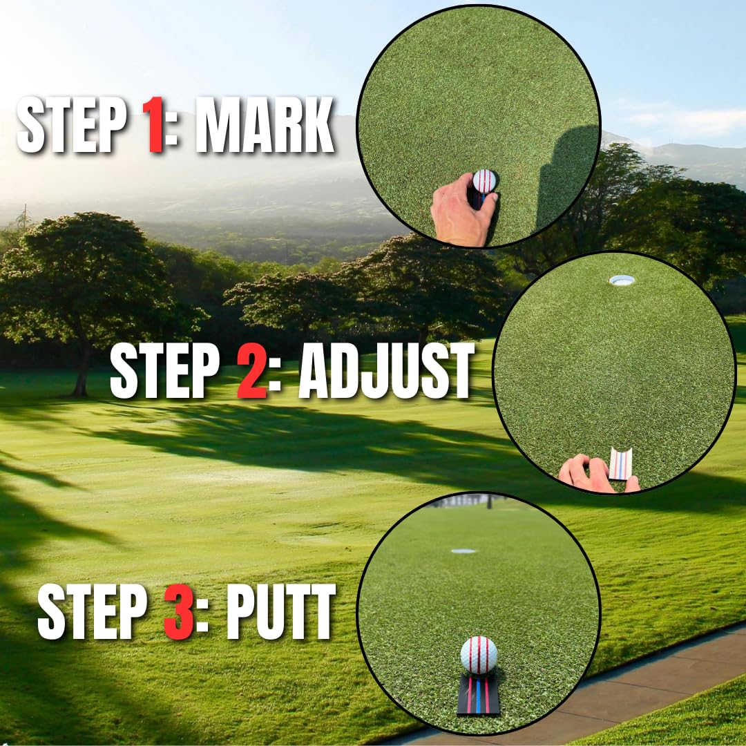 Premium Golf Ball Alignment Tool & Marker Kit - Golf Ball Stencil, Line Marker & Liner for Perfect Putting Alignment | Ideal for Practice, Tournaments & Golf Training Accessories