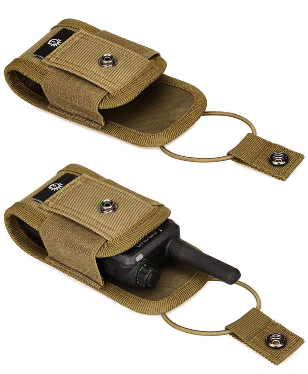 Universal MOLLE Radio Case Holder Pouch - Adjustable Walkie Talkie Pouch Bag for Tactical Gear, Outdoor Adventures & Emergency Communication