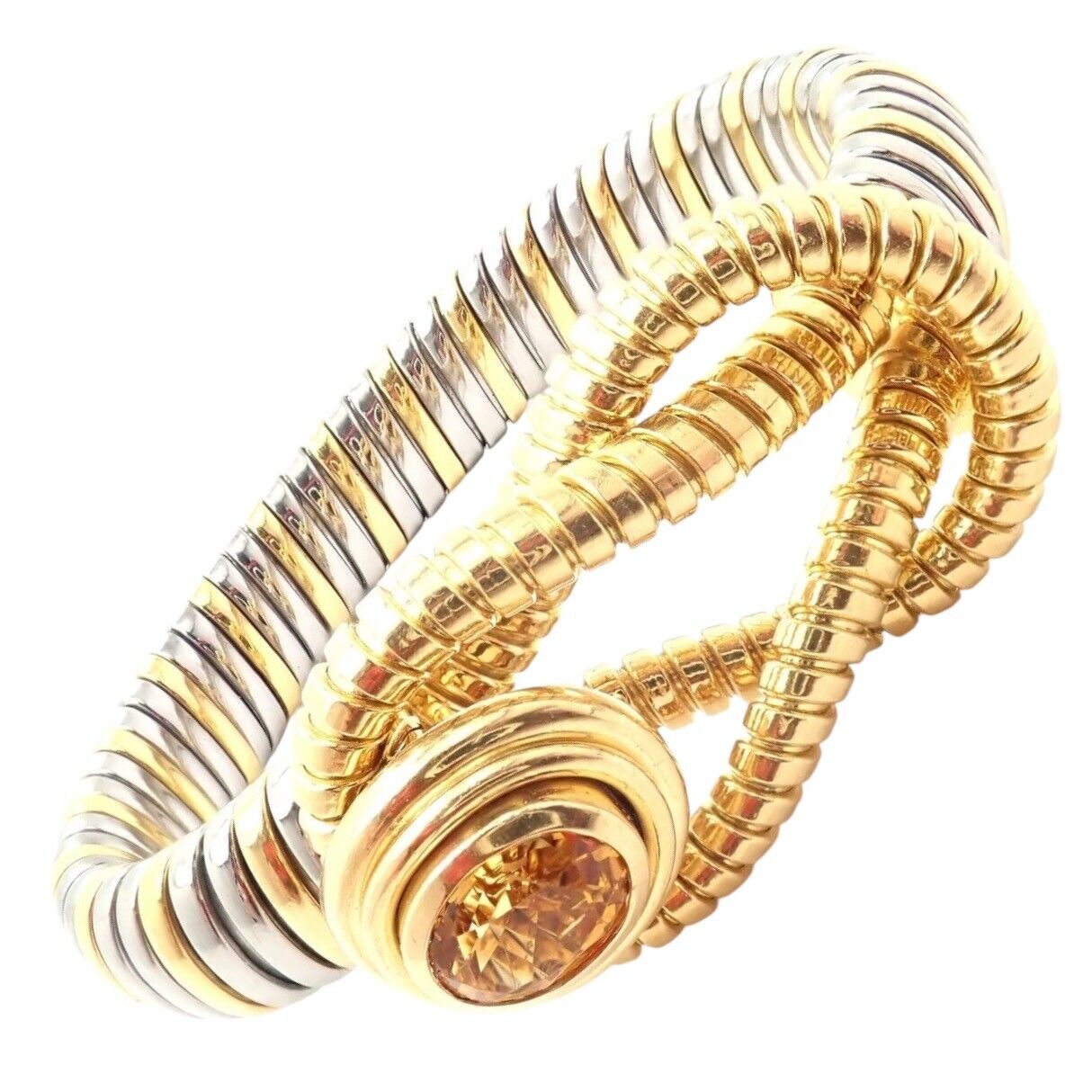 Authentic Cartier Hercules Knot 18K Yellow Gold & Stainless Steel Citrine Bracelet for Women | Luxury Jewelry Gift for Anniversary, Birthday & Special Occasions