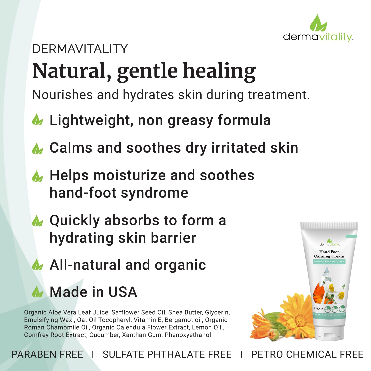 UltimateVitality Organic Hand & Foot Cream for Oncology Patients - Intensive Natural Moisturizer for Sensitive, Irritated Skin During Chemotherapy - 2oz | Perfect for Dryness Relief During Cancer Treatment & Recovery